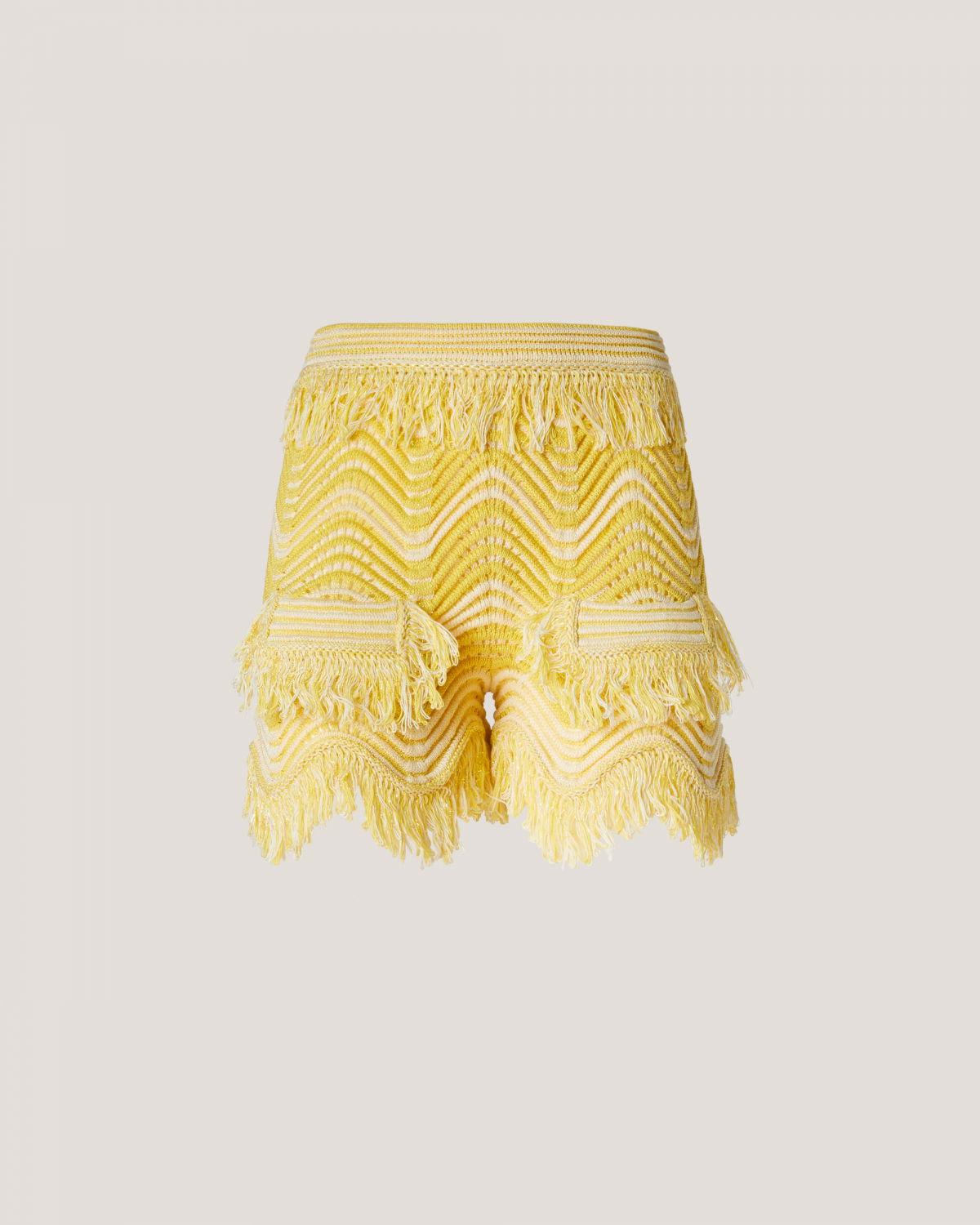 Yellow fringe shorts | hide_category | Genny