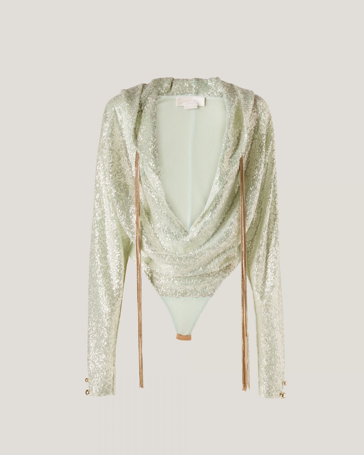 Bodysuit sequined hoodie | Spring Summer 2023 Collection Show, Ready to Wear, Spring Summer 2023 Collection, Spring suits, Mother's Day, Mid season sale -40%, Summer Sale | Genny