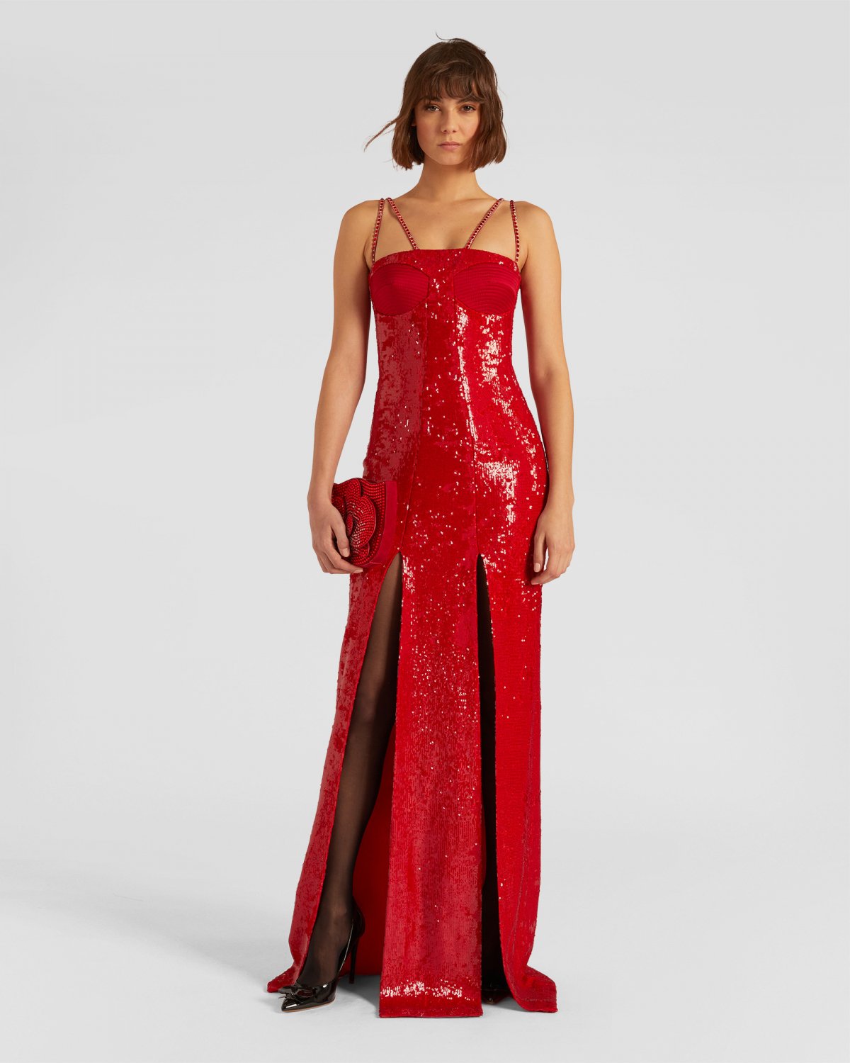 Dress with rhinestoned straps | Dresses & Jumpsuits, PRE-FALL Collection 2023, Evening and Cocktail dresses, New Collection 2023-24, Ceremony dresses | Genny