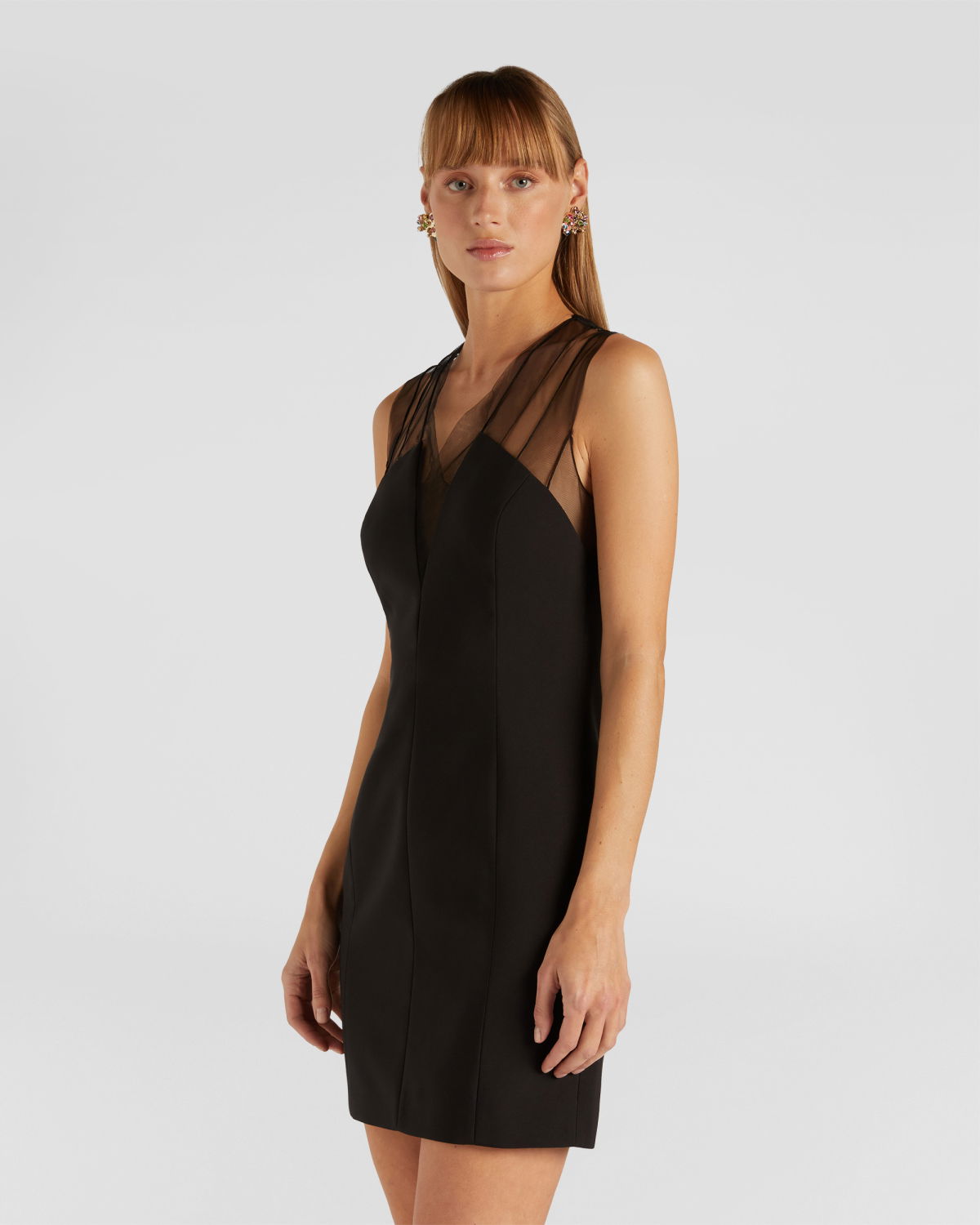 Minidress with tulle neckline | -40%, Sale | Genny