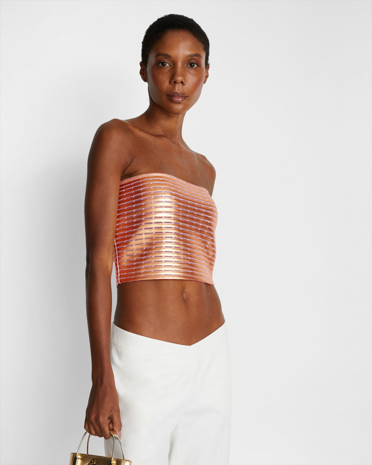 Laminated sleeveless crop top | Crop tops, Spring Summer 2024 Collection | Genny