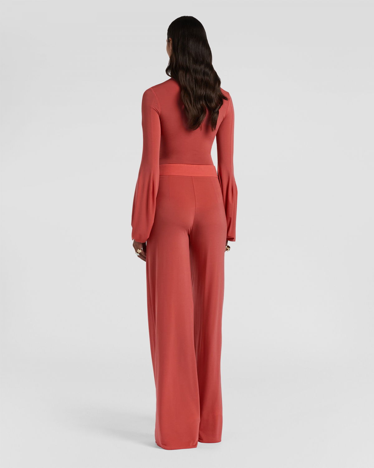 Superlight jersey wide-leg pants | Fall Winter 2024-25 Collection, Skirts & Trousers, Trousers, Flared trousers, Ready to Wear, New Arrivals | Genny