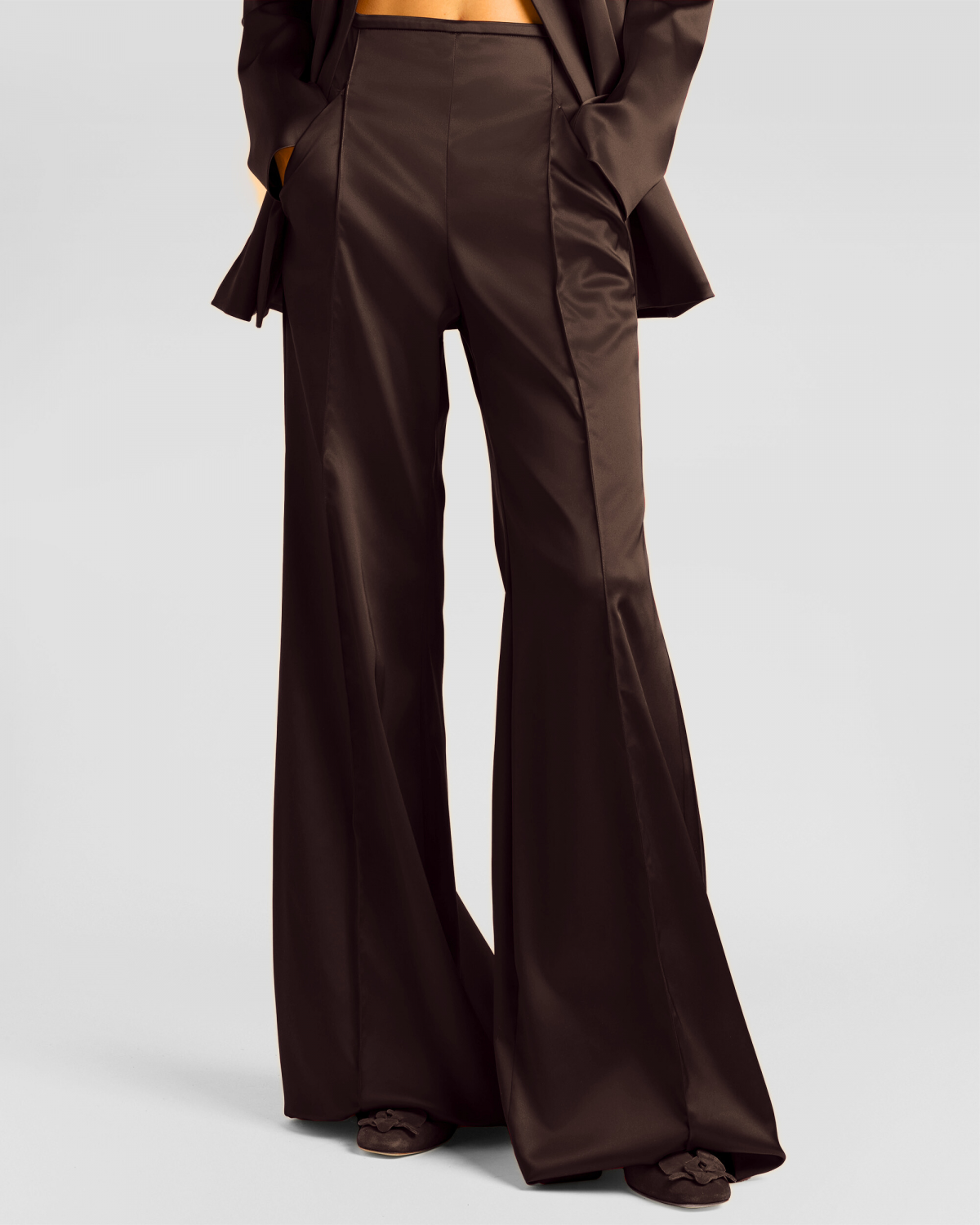 Satin flared pants | Skirts & Trousers, Fall Winter 2024-25 Collection, Trousers, Flared trousers, Gifts, Ready to Wear, Highlights | Genny