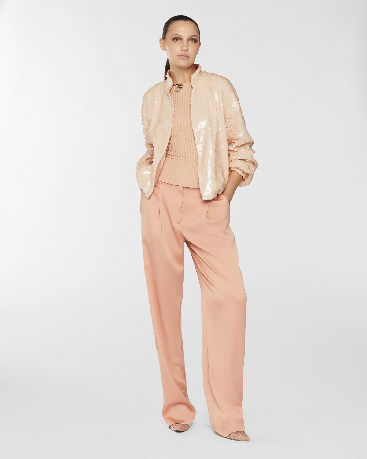 Pantaloni sartoriali in raso | Collezione Resort 2025 | Genny