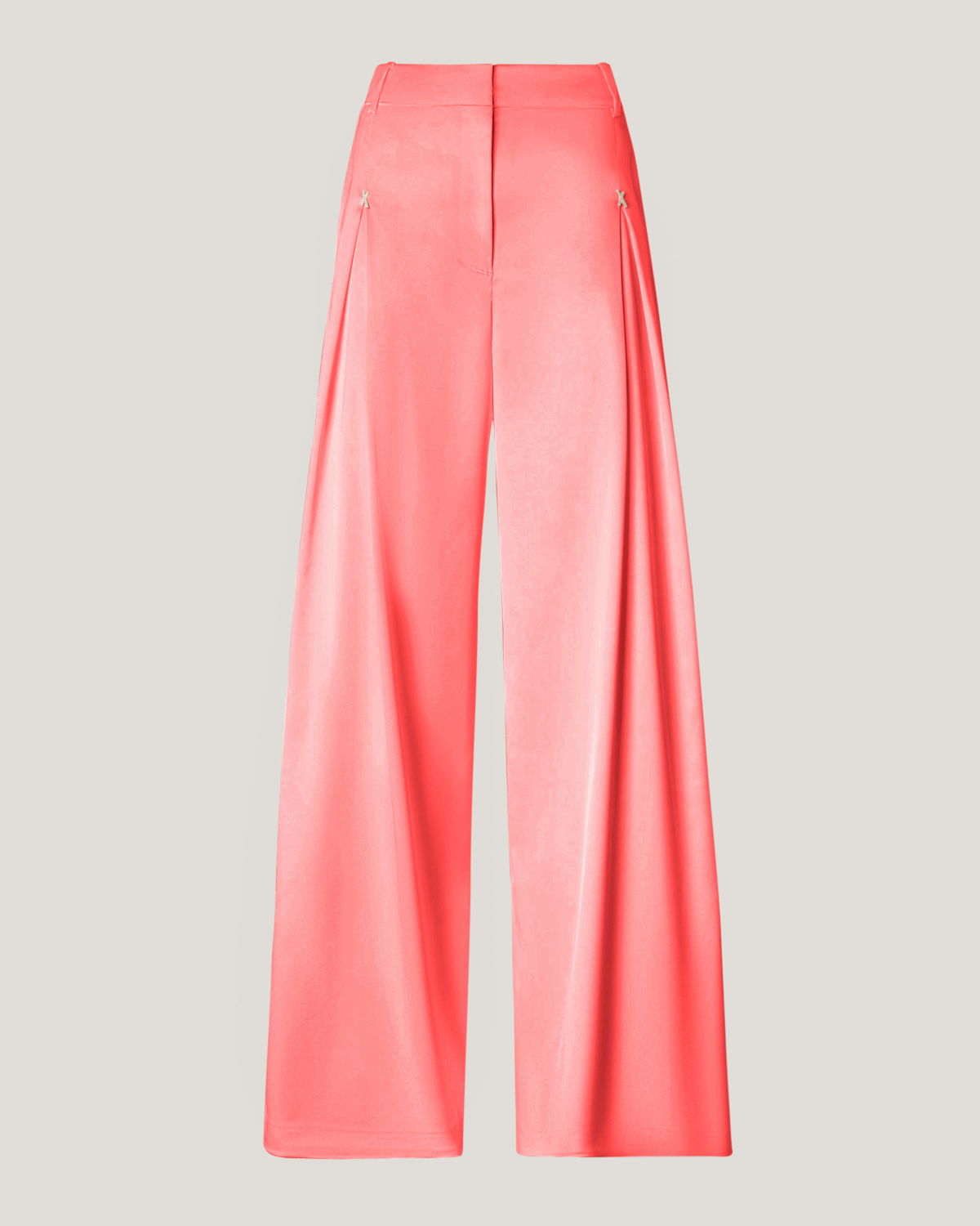 Wide satin pants with X | Resort 2025 Collection | Genny