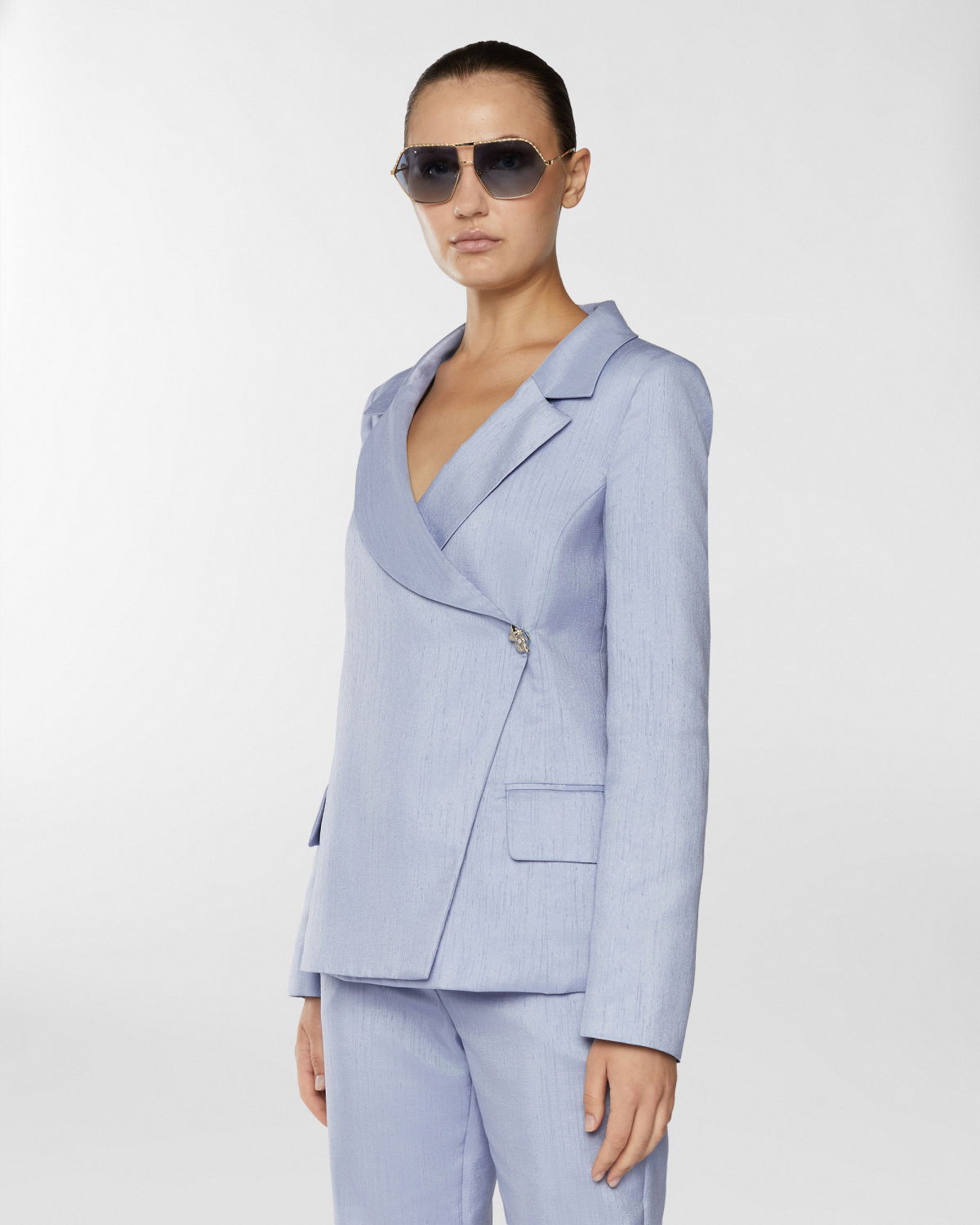 Double-breasted shantung jacket | Resort 2025 Collection | Genny