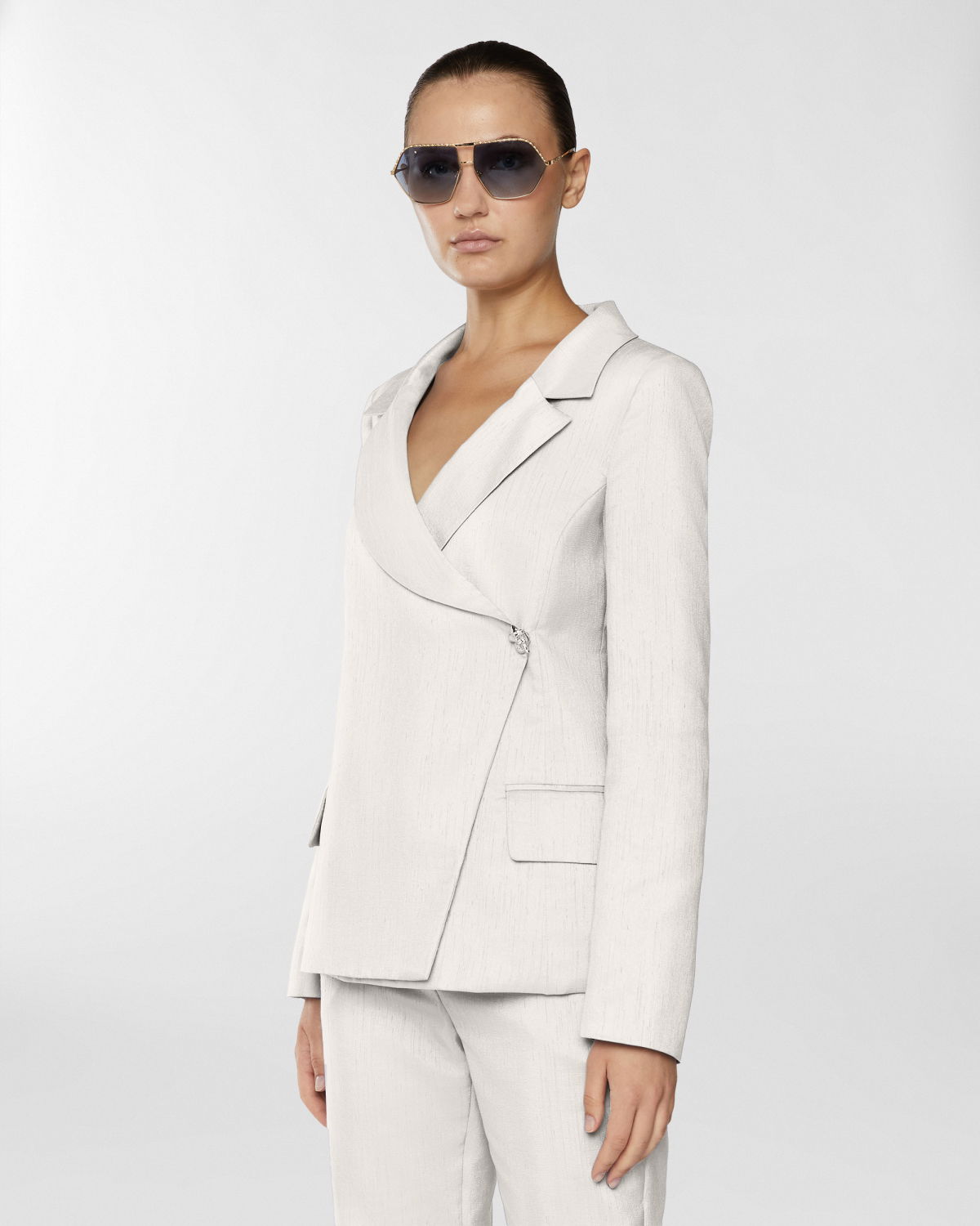 Double-breasted shantung jacket | Resort 2025 Collection | Genny