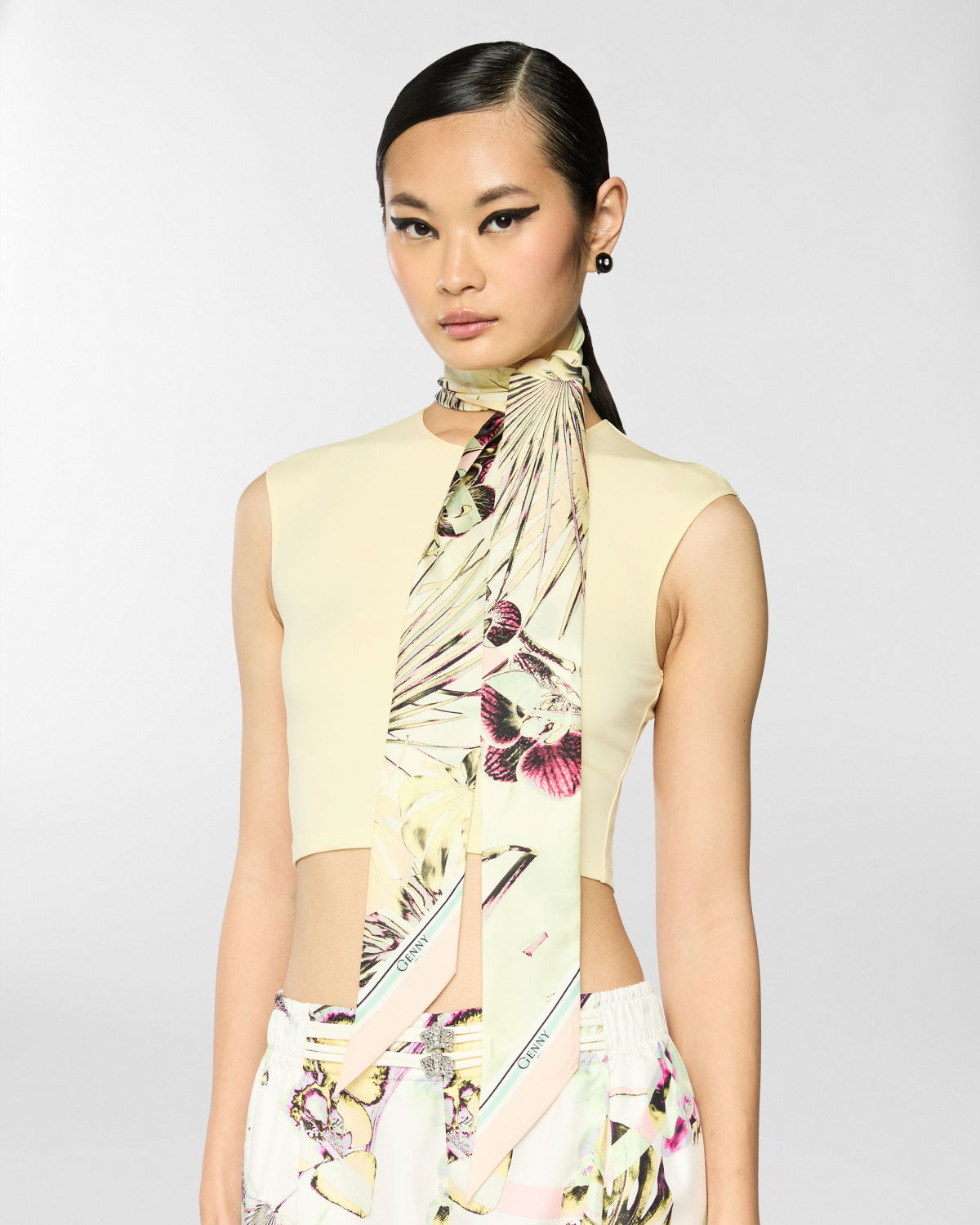 Silk scarf with Jungle Flower print | Spring Summer 2025 | Genny