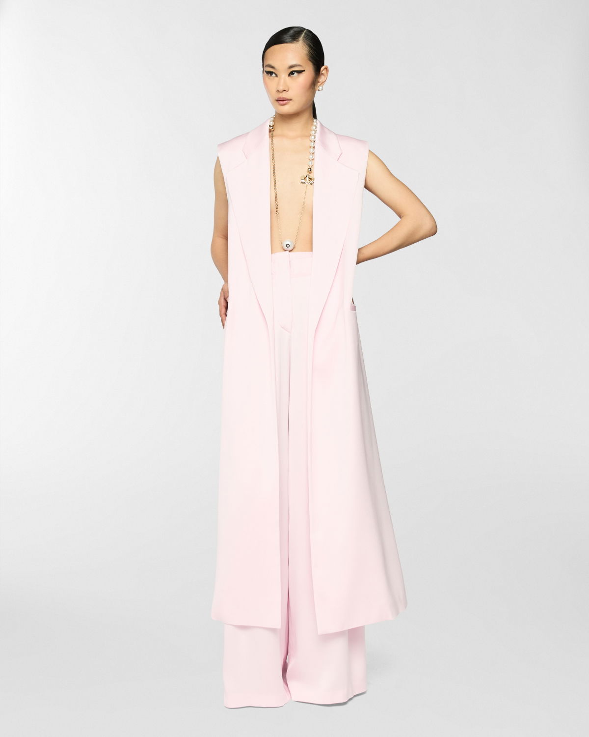 Long satin gilet | Spring Summer 2025 | Genny