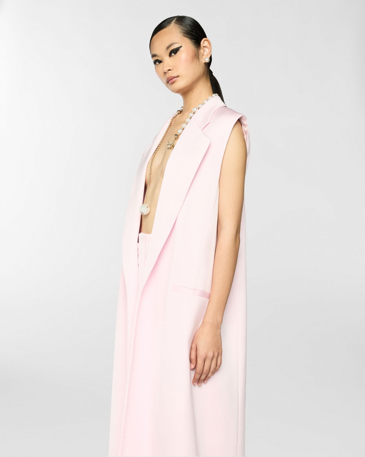 Long satin gilet | Spring Summer 2025 | Genny