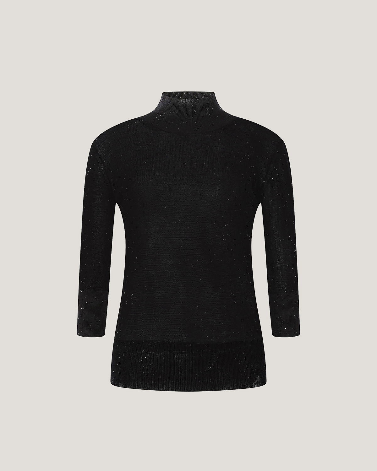 Wool mock neck sweater with micro sequins | Pre Fall Collection 2025-26 | Genny