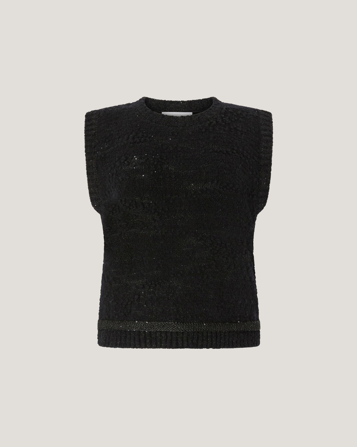 Sleeveless wool top with sequins | Pre Fall Collection 2025-26 | Genny