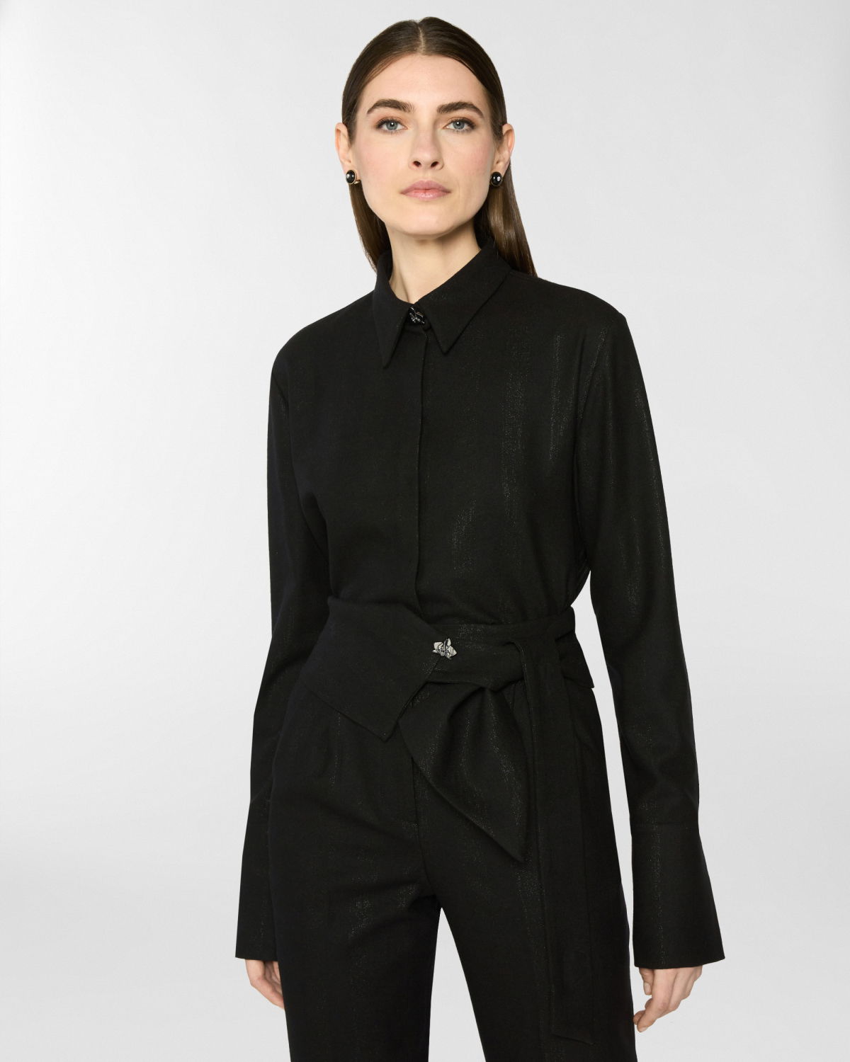Fluid shirt with tailored accents | Pre Fall Collection 2025-26 | Genny