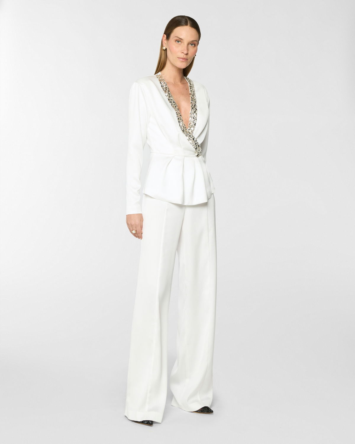 Wrap blouse with rhinestones | Pre Fall Collection 2025-26 | Genny
