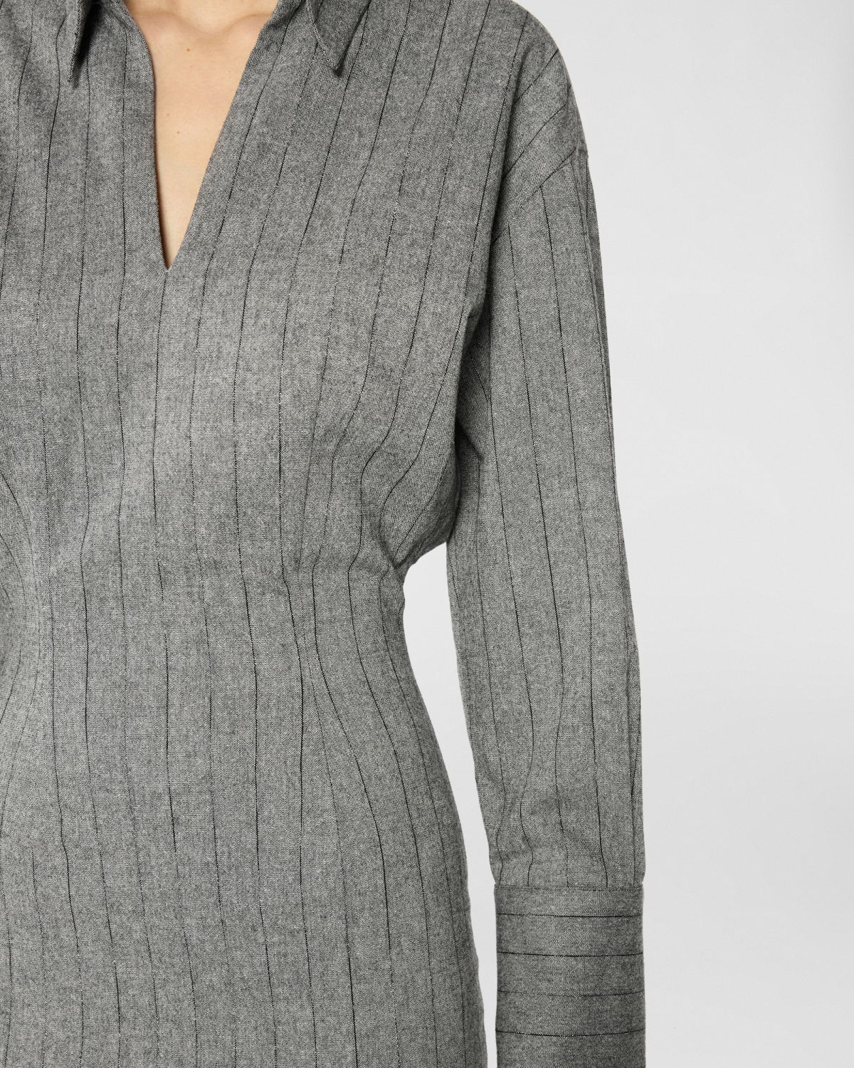 Pinstriped wool shirt dress | Pre Fall Collection 2025-26 | Genny