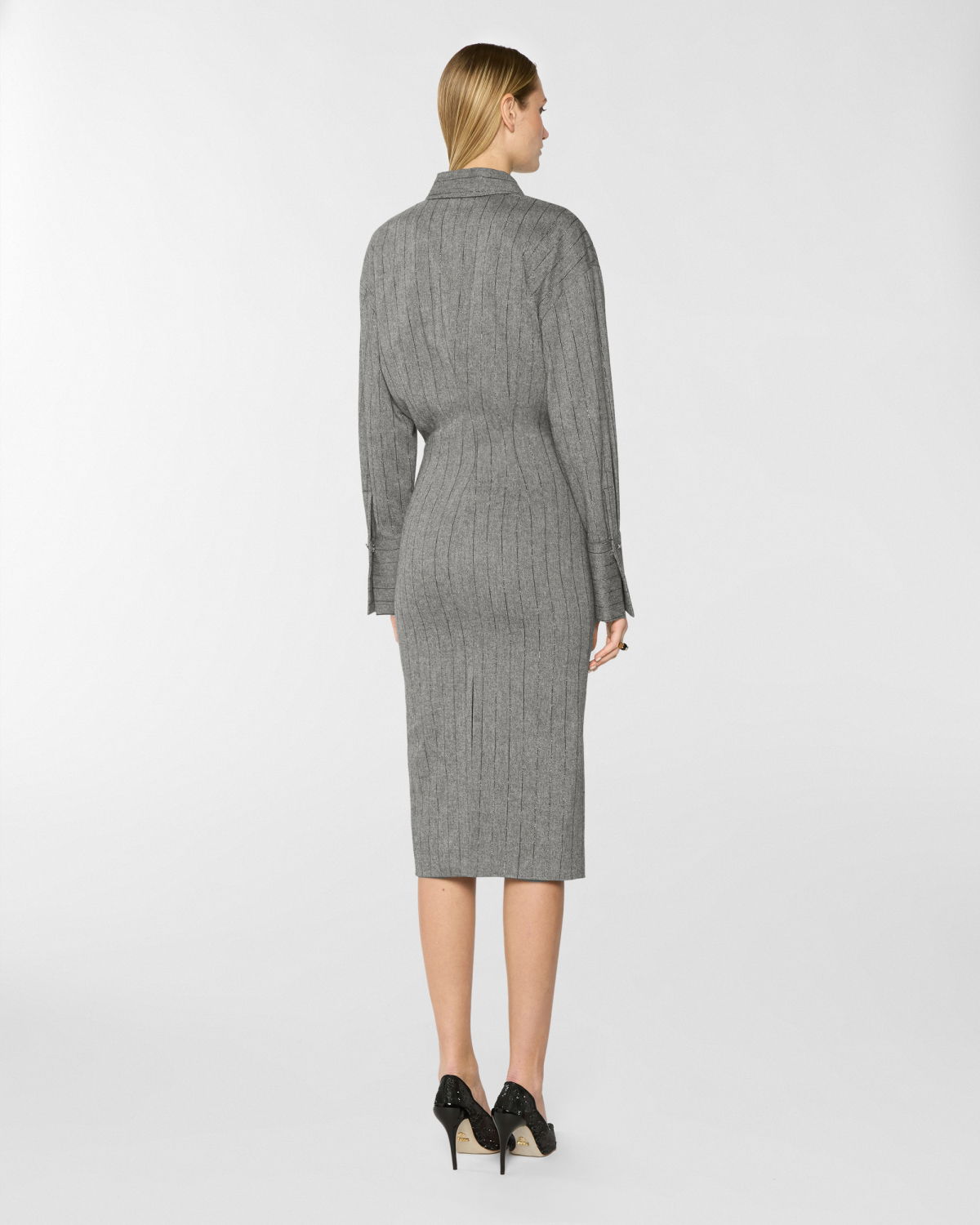 Pinstriped wool shirt dress | Pre Fall Collection 2025-26 | Genny