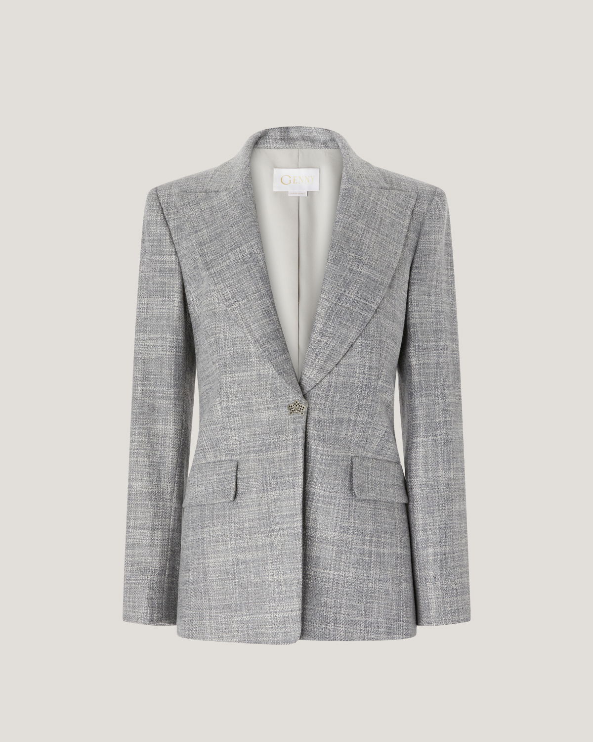 Single-breasted tailored flannel jacket | Pre Fall Collection 2025-26 | Genny
