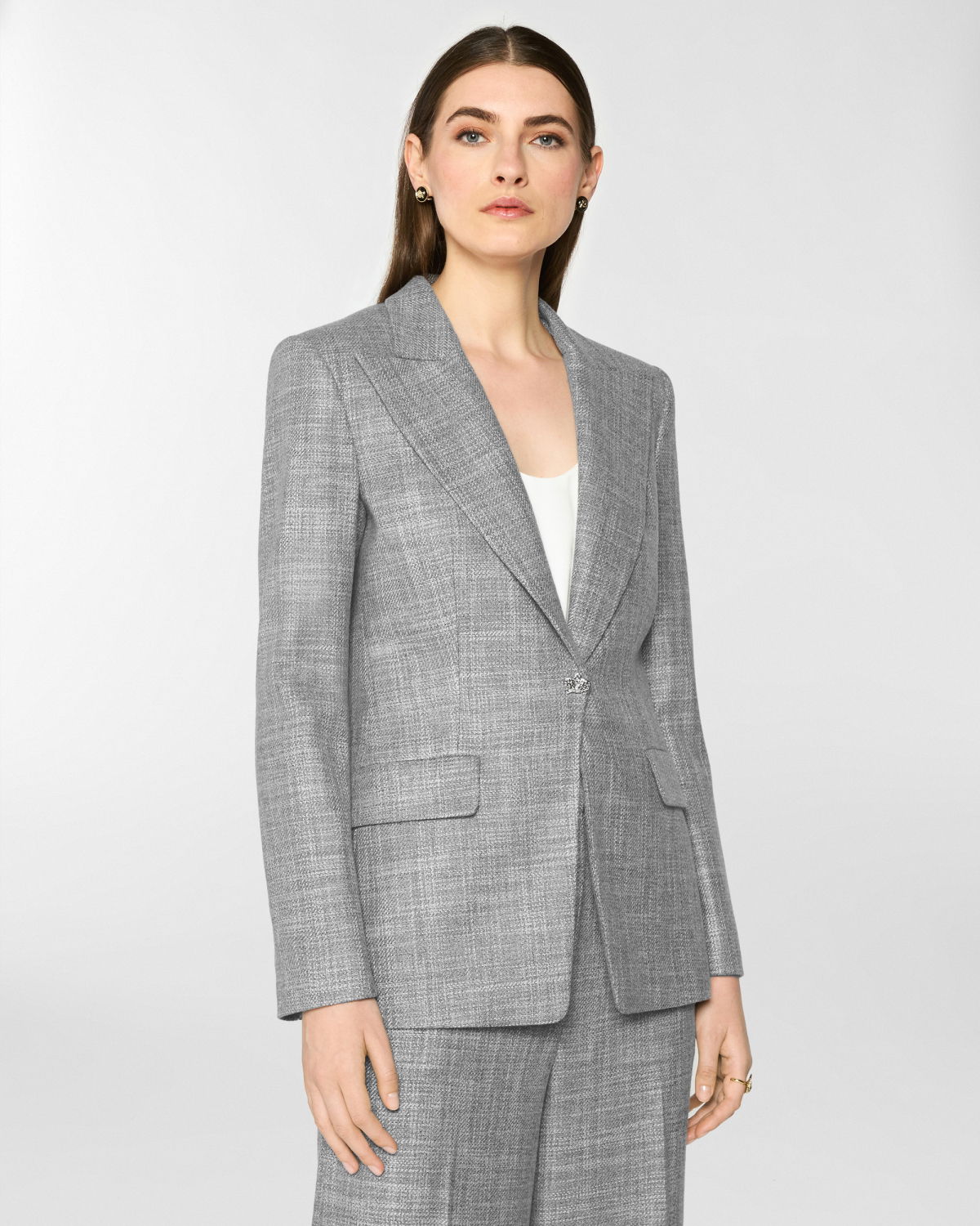 Single-breasted tailored flannel jacket | Pre Fall Collection 2025-26 | Genny