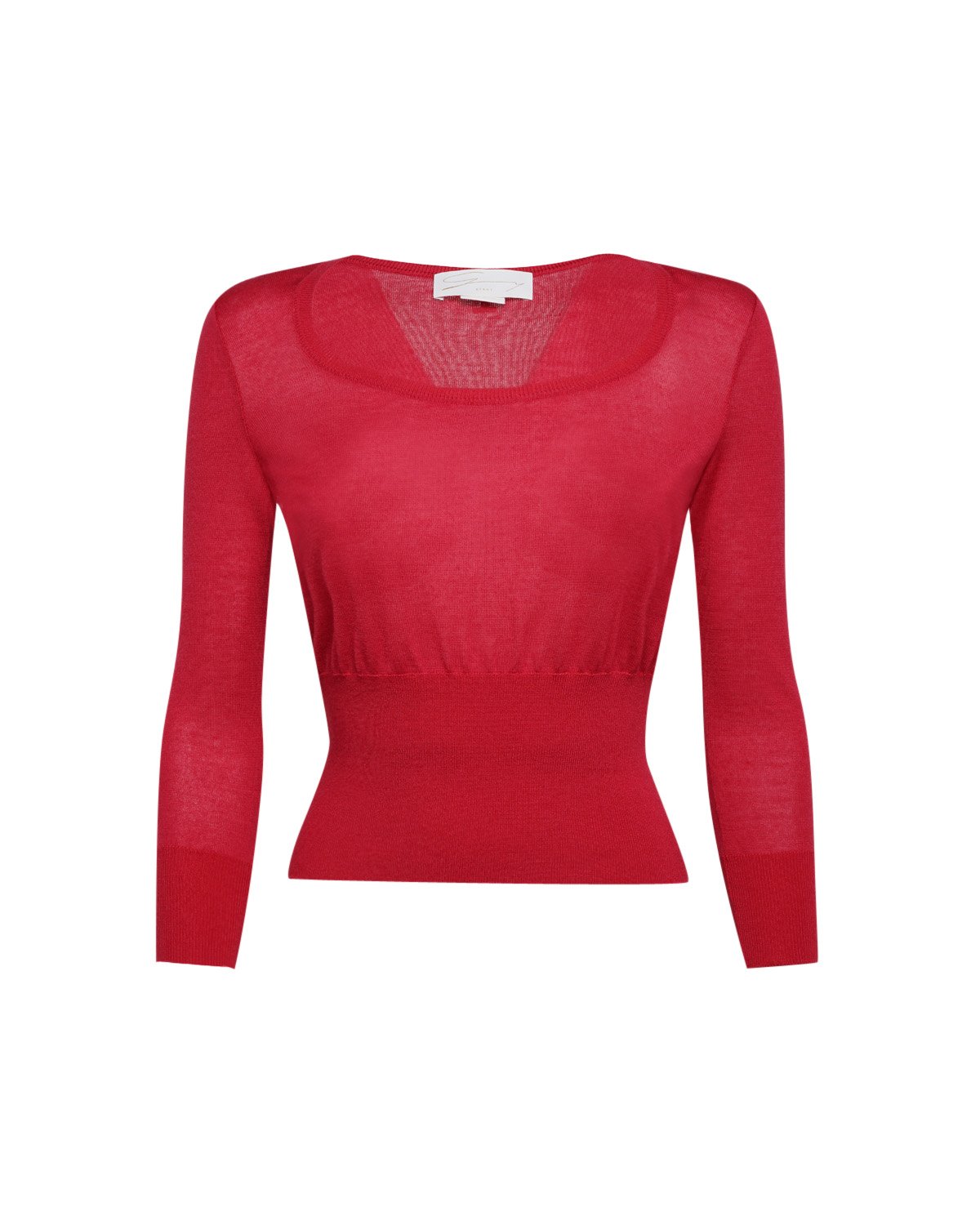 Cashmere and silk-blend red crop sweater | Knit to Know | Genny