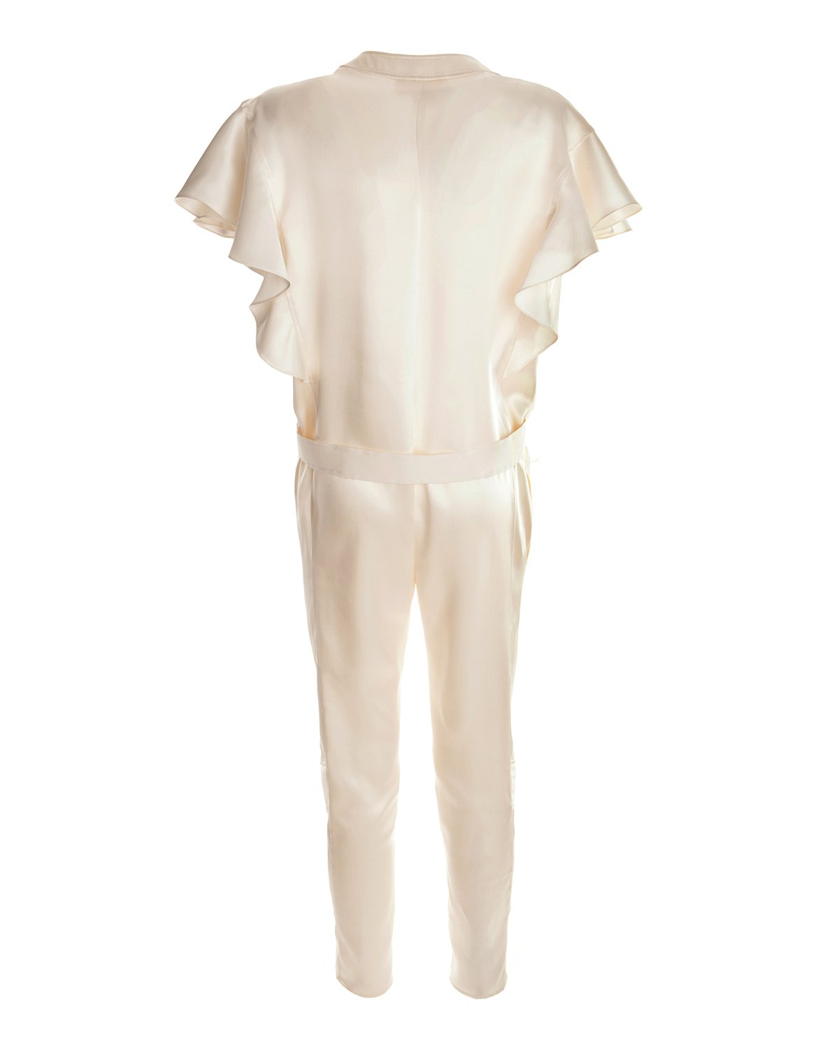 Jumpsuit bianca in satin di seta organica | -35% | Genny