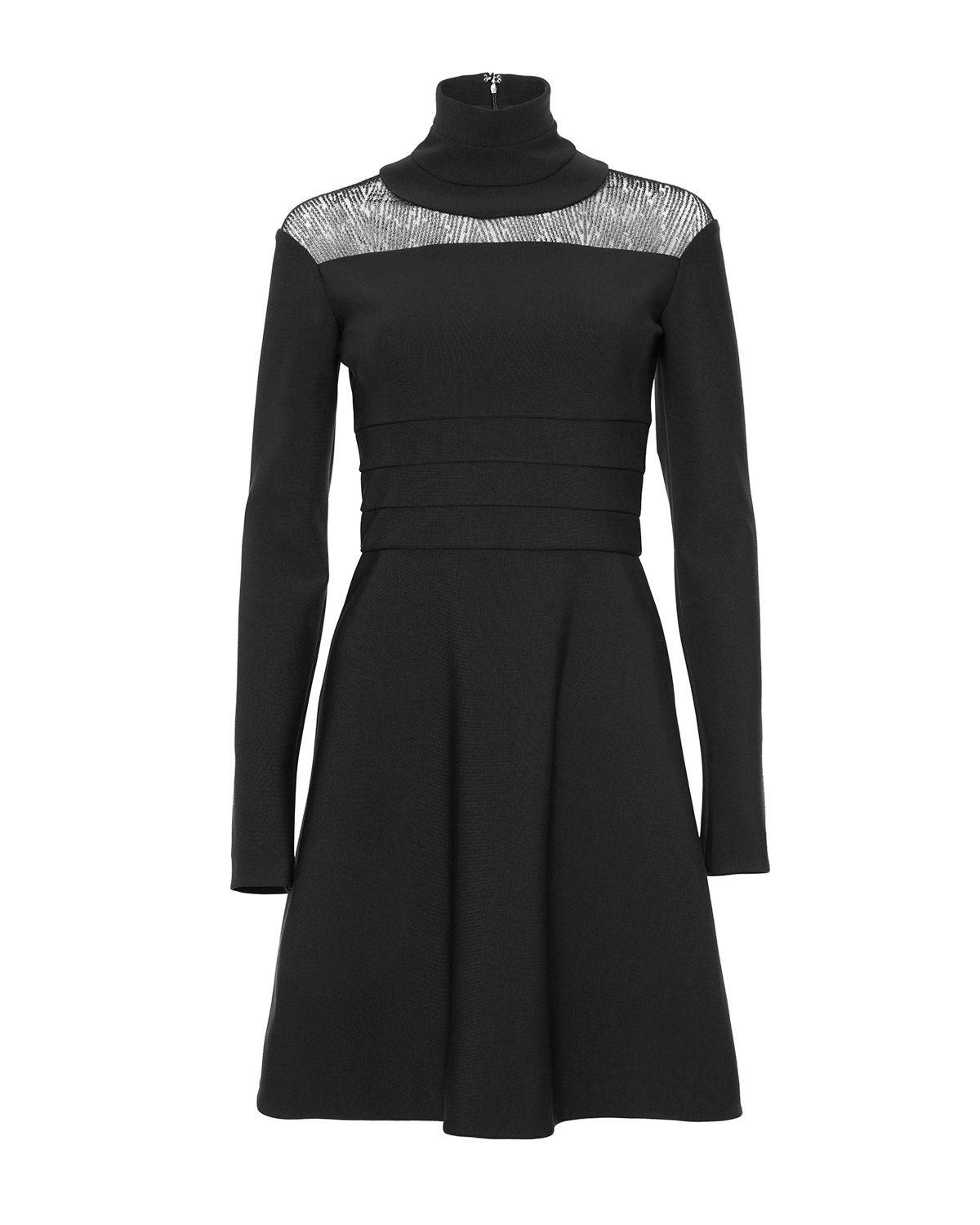 Stretch turtleneck mini dress with lace insert | Sale, -40% | Genny