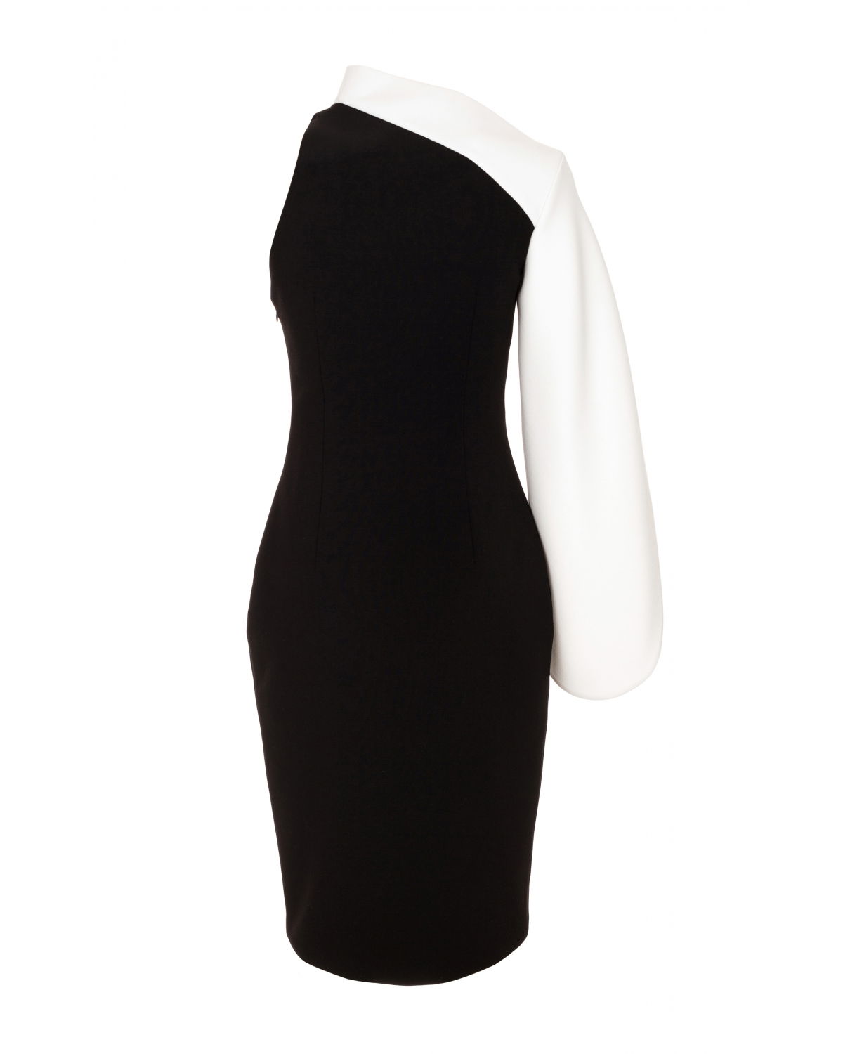 White-sleeved black stretch dress | hide_category | Genny