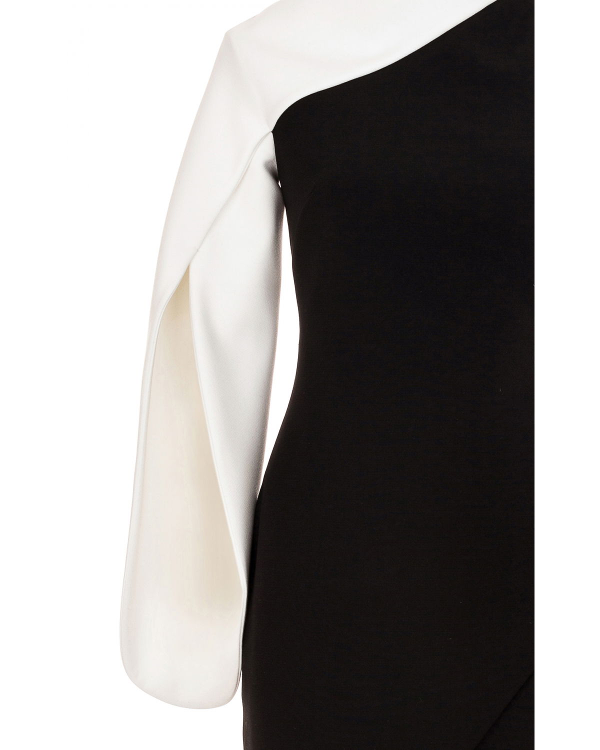 White-sleeved black stretch dress | hide_category | Genny