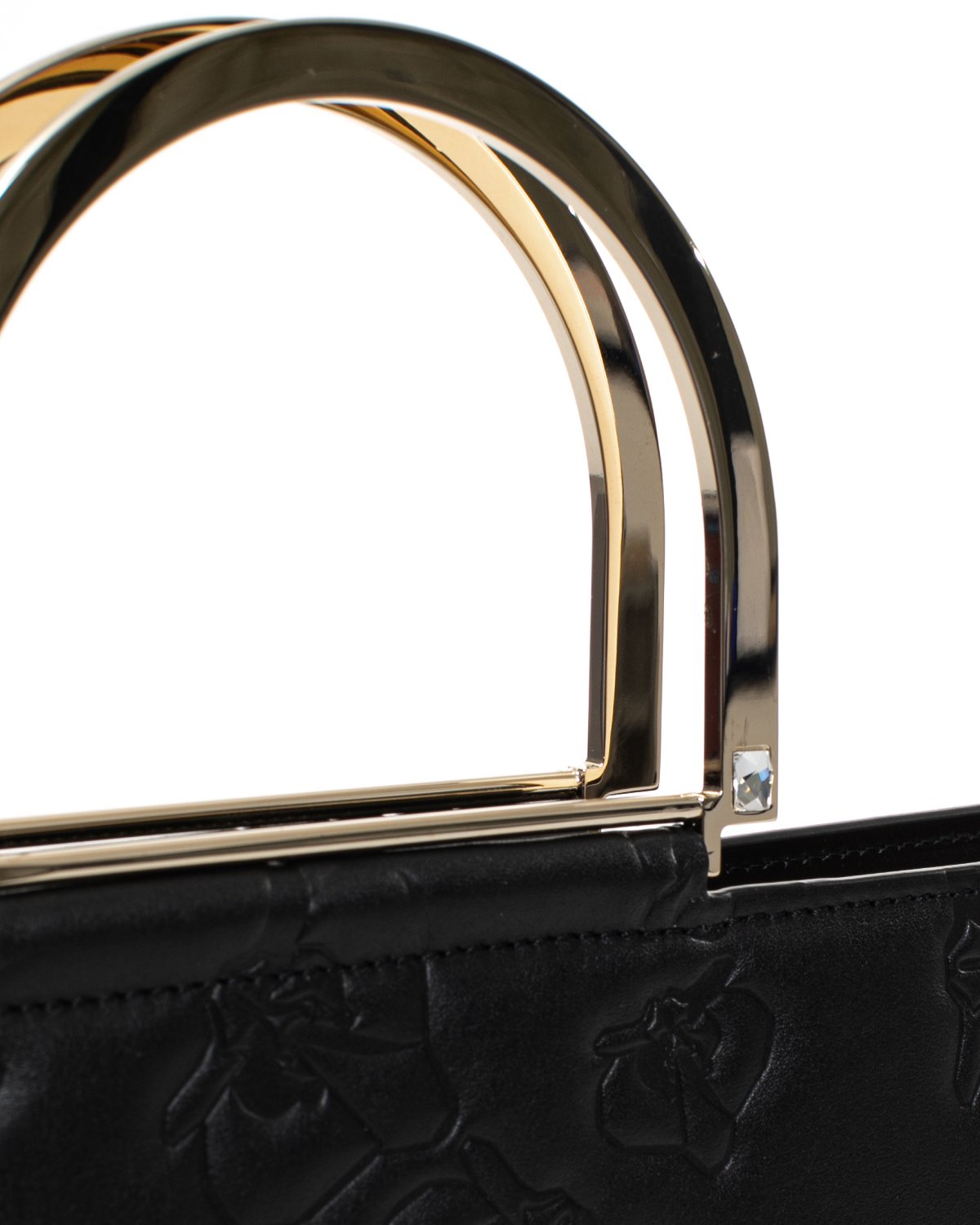 Embossed black leather handbag | Accessories, Sale, Private sale, -40% | Genny