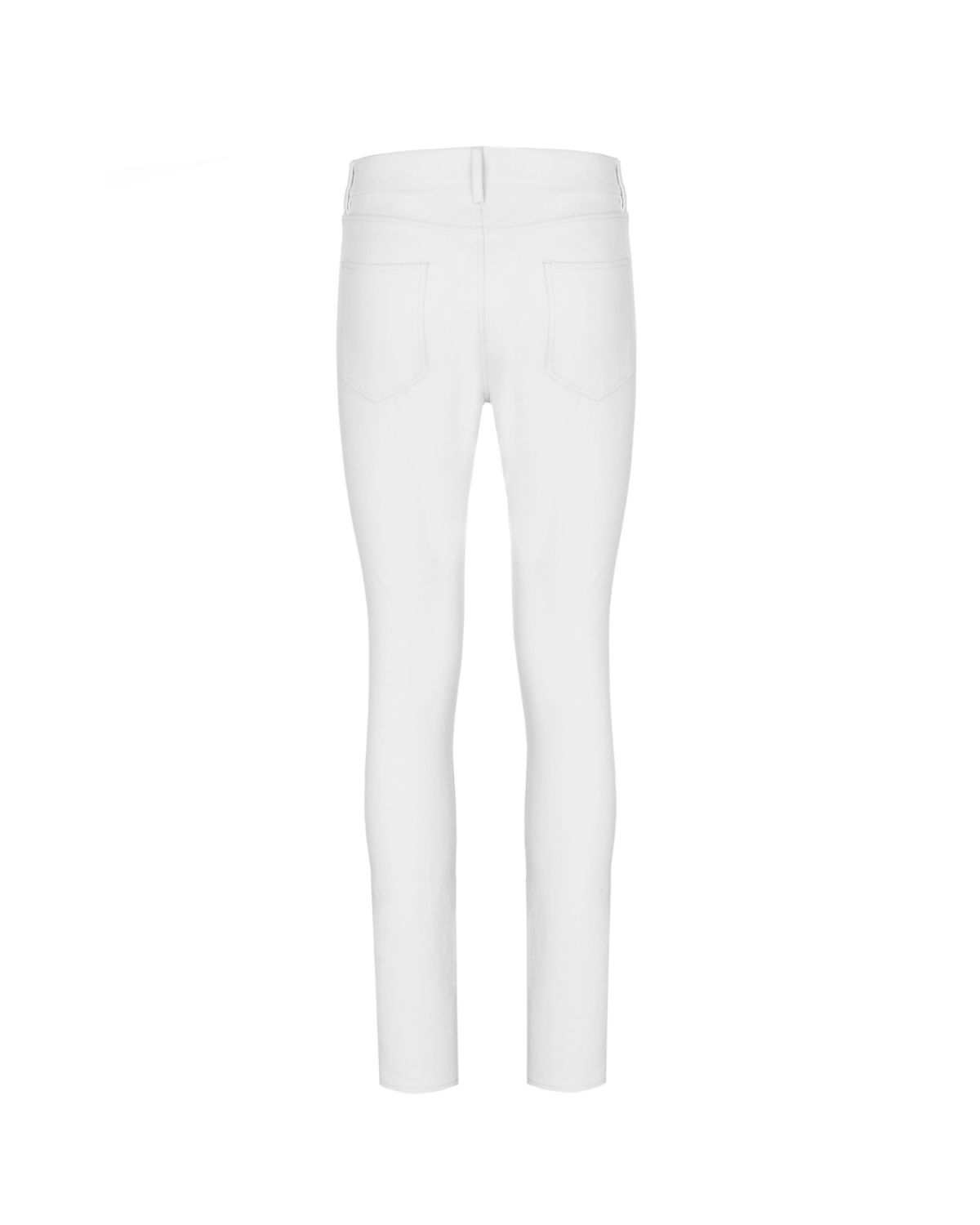 White stretch high-rise pants with ankle slits | Sale, -40% | Genny