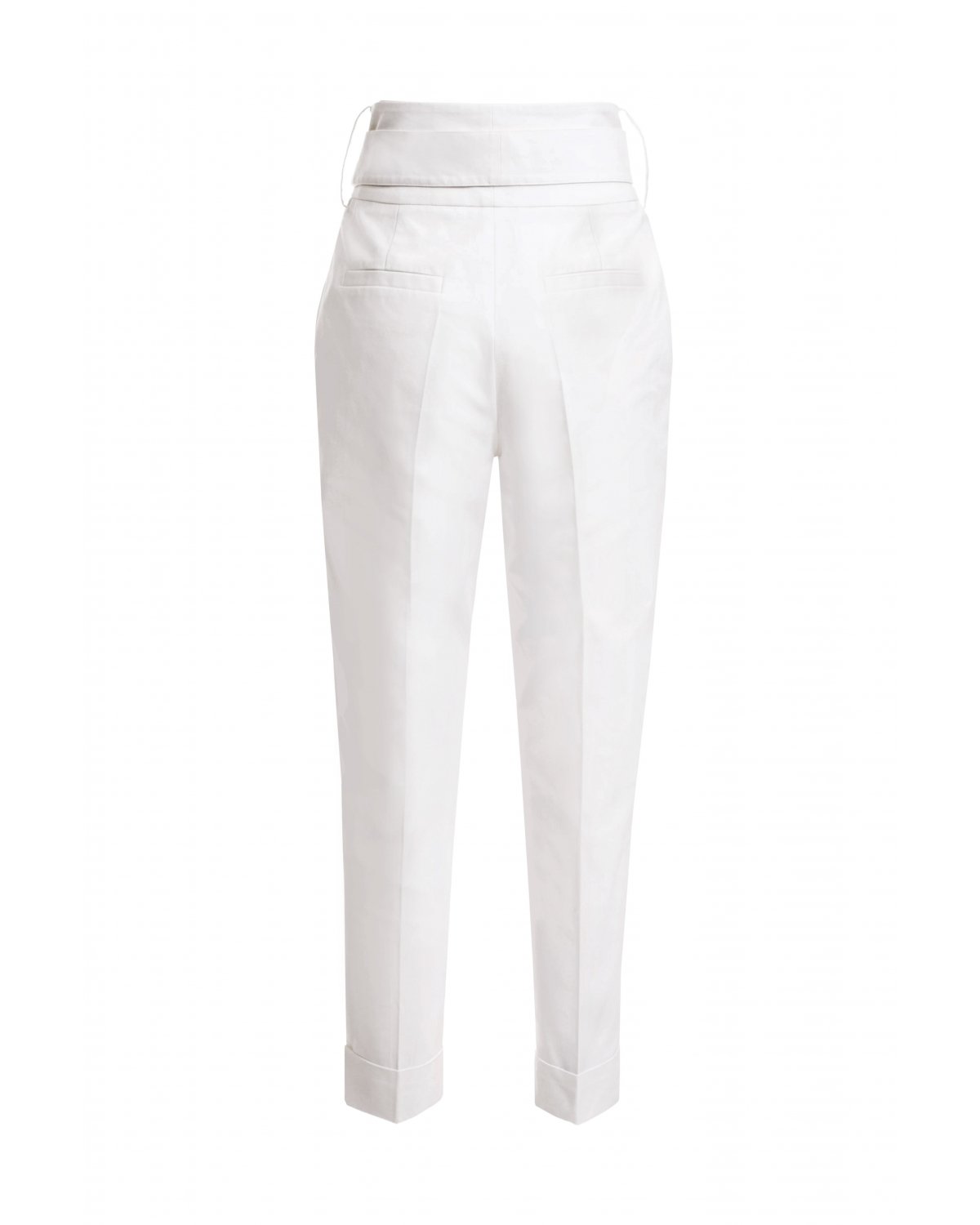High-waisted belted white pants | | Genny