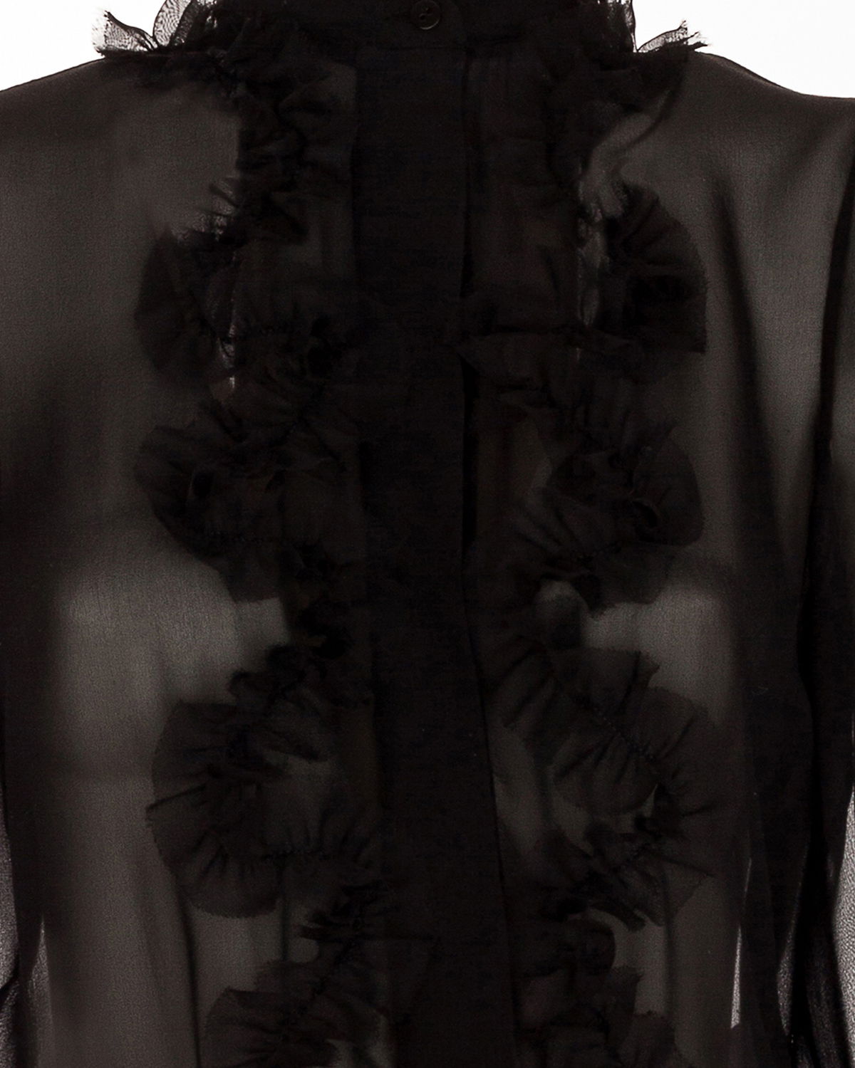 Ruched black georgette blouse | Sale | Genny