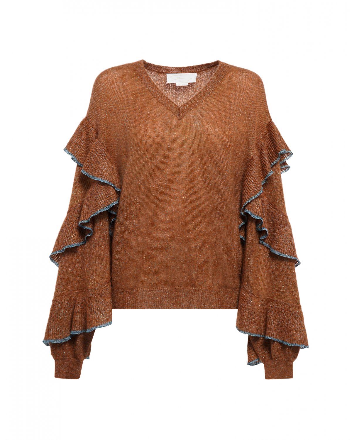Brown sweater with ruffles | Sale, -30% | Genny