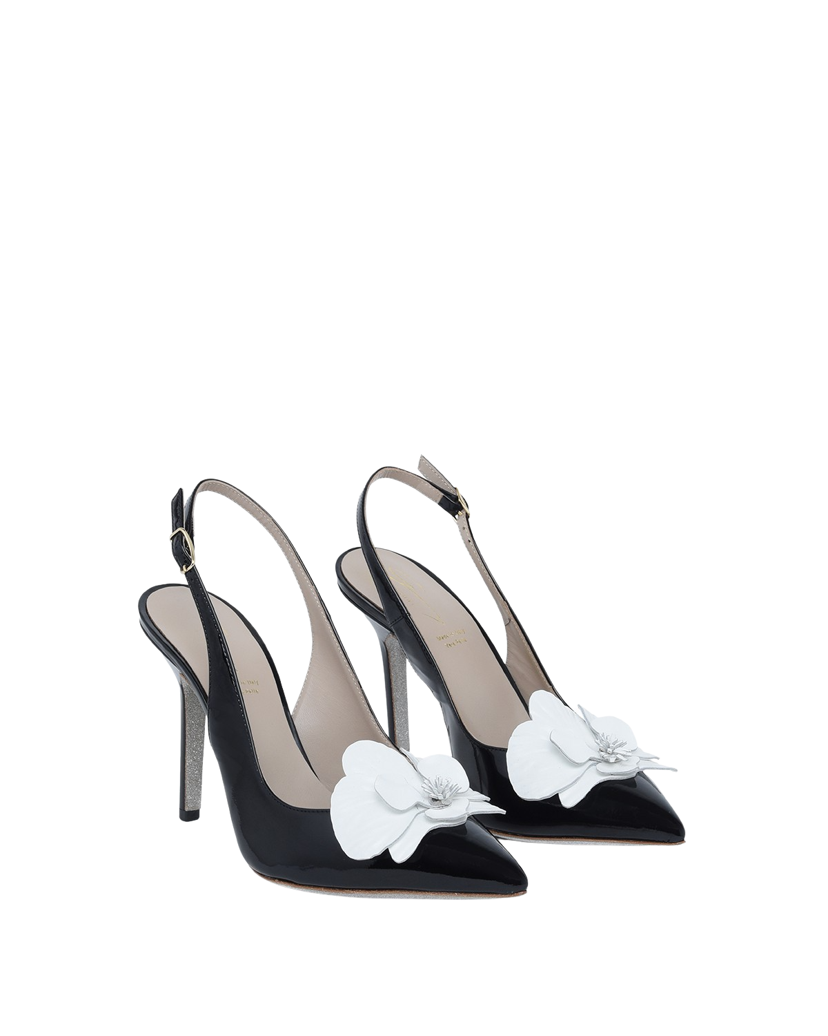 Black patent-leather slingback pumps | Accessories, -30% | Genny