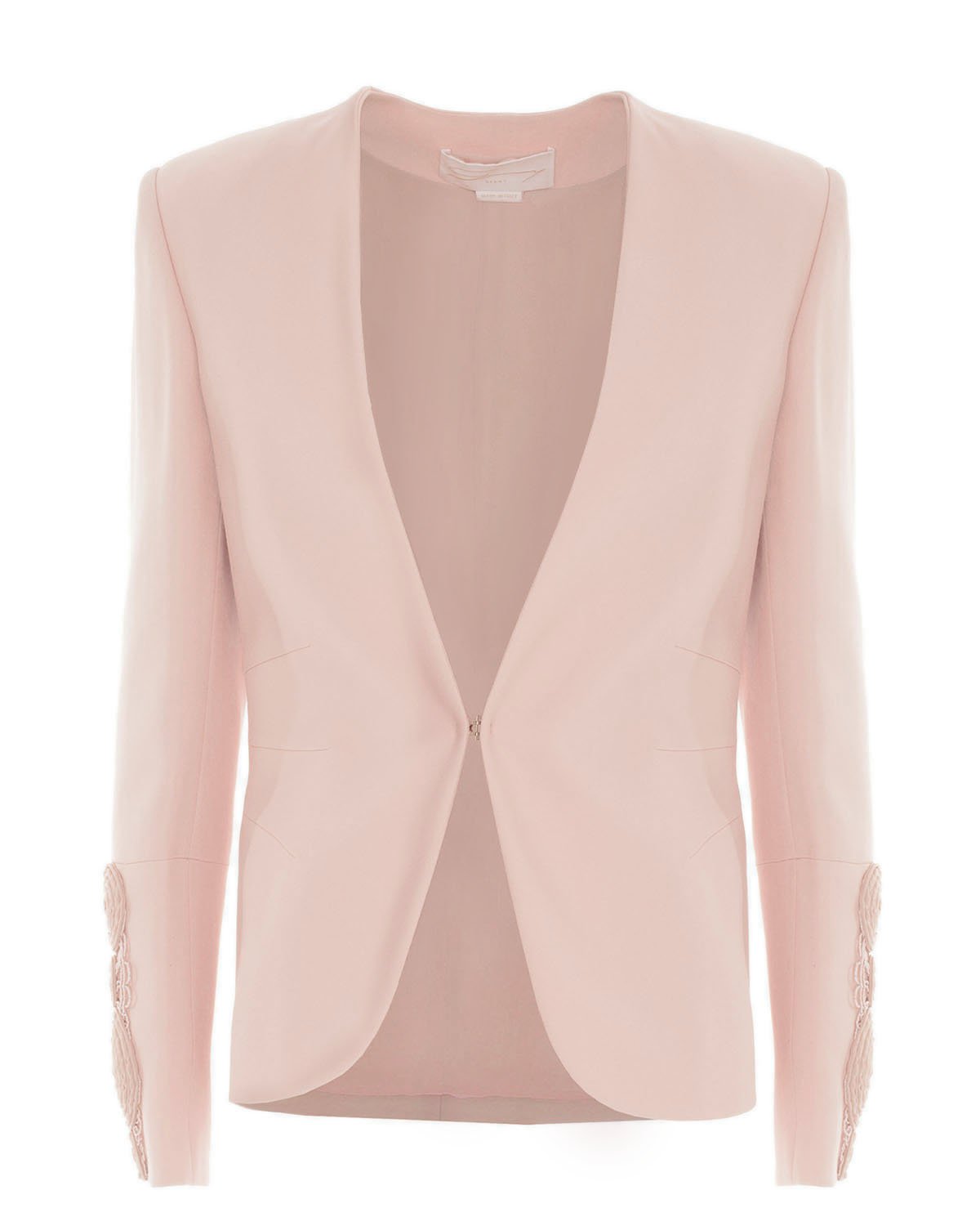 Single-breasted stretch-cady blazer with embroidered sleeves | Sale, -30% | Genny