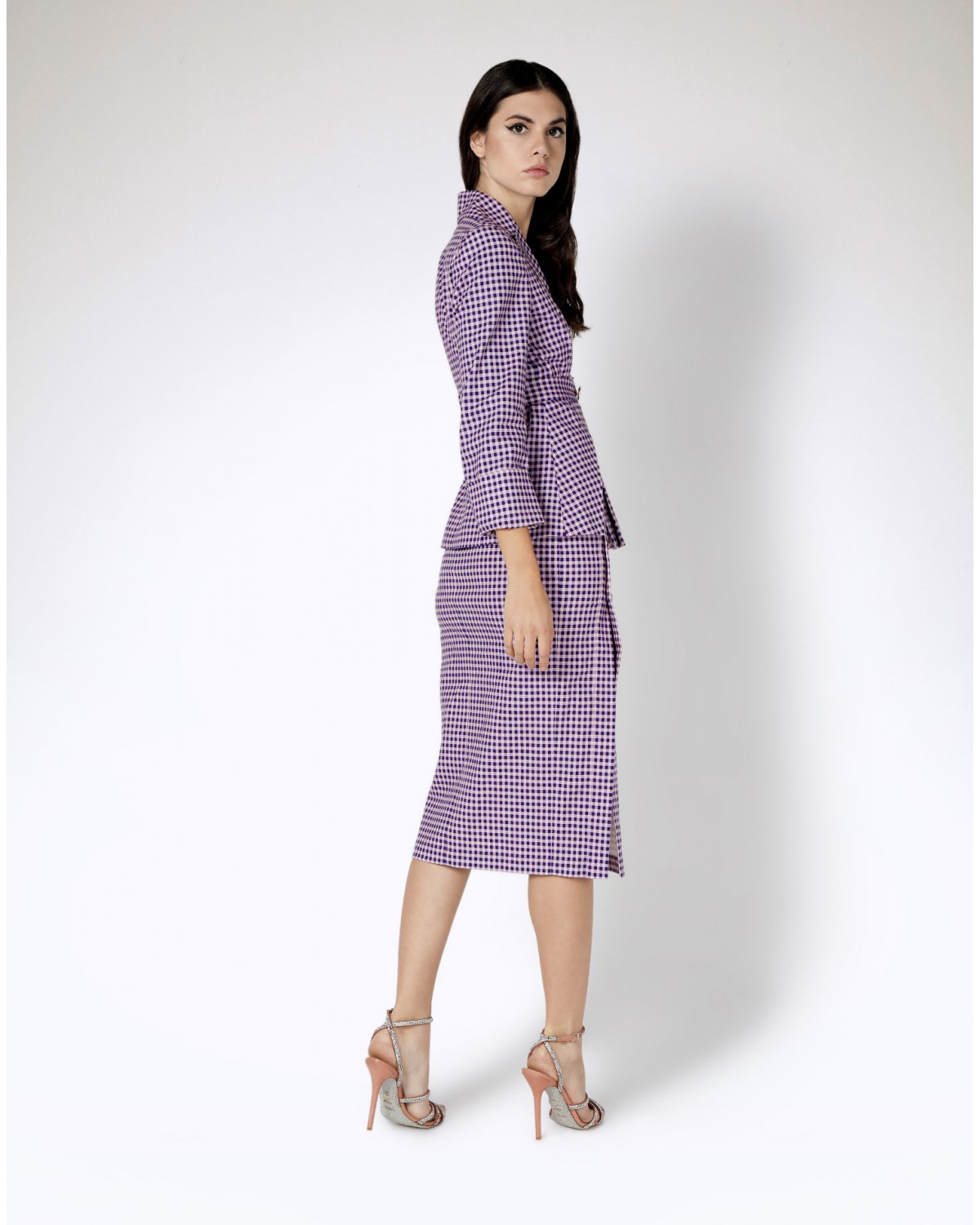 Vichy houndstooth long jacket | Temporary Flash Sale | Genny