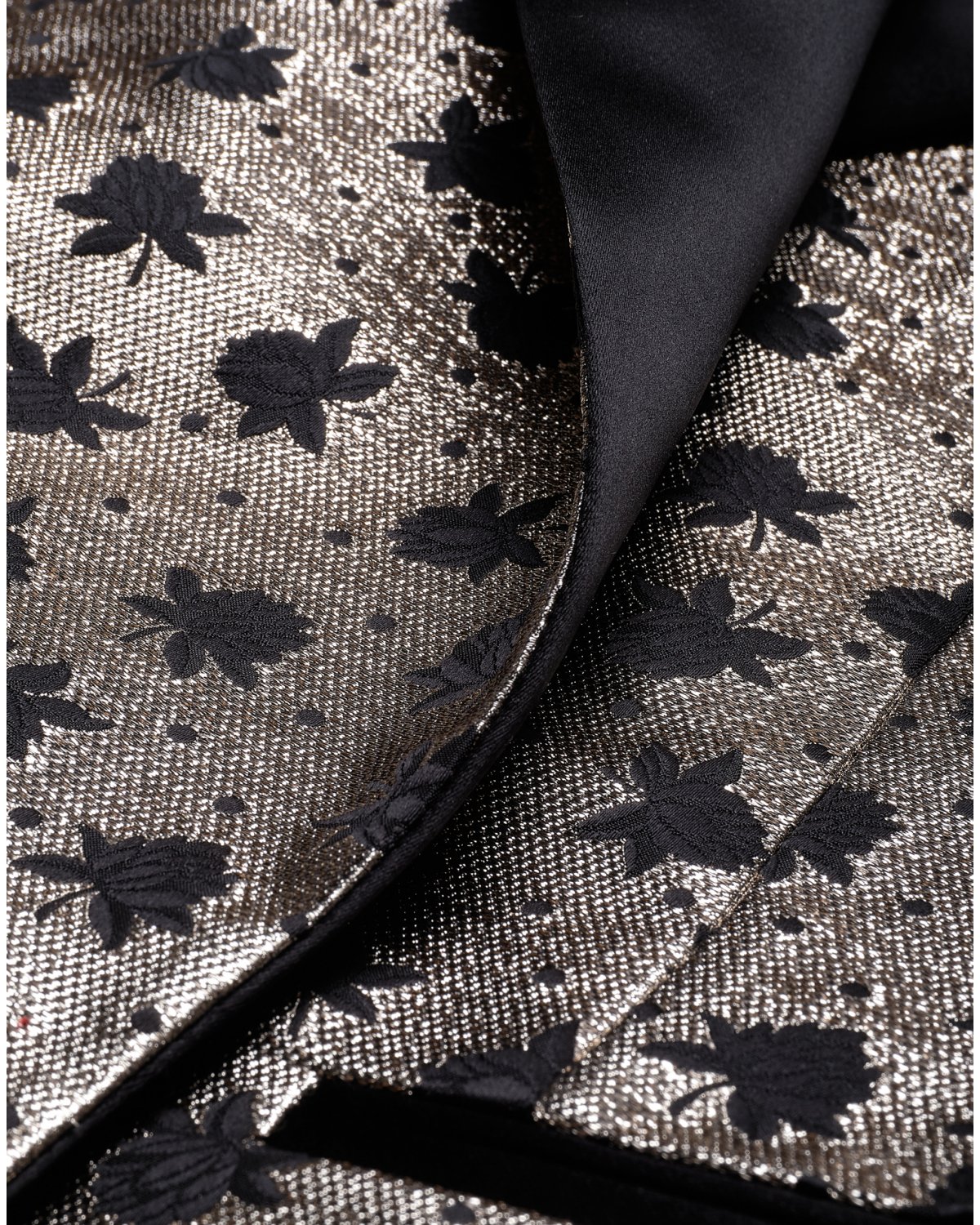 Long black floral brocade jacket | Sale, -50% | Genny