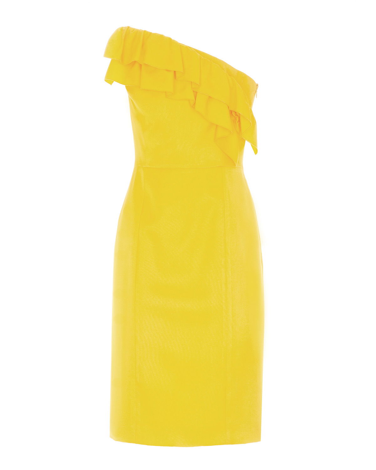 Yellow bustier minidress with ruffles | Sale, -40% | Genny