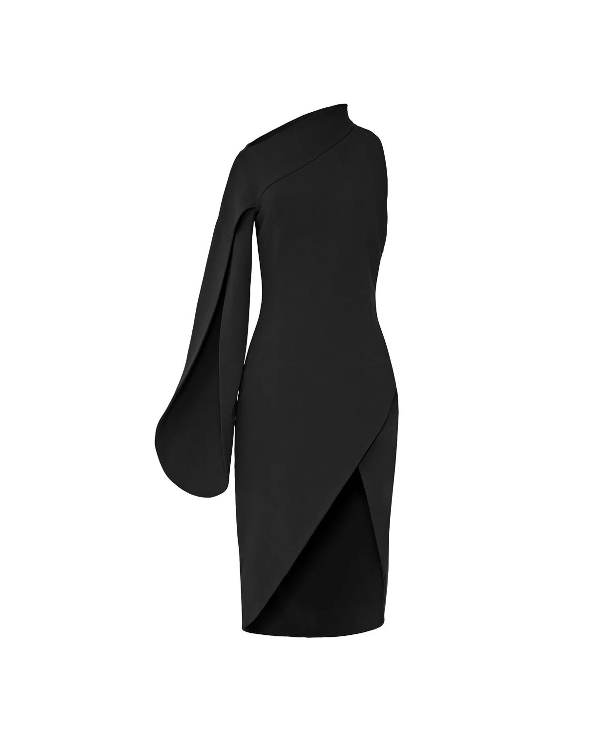 Black asymmetrical cocktail dress | 73_74 | Genny