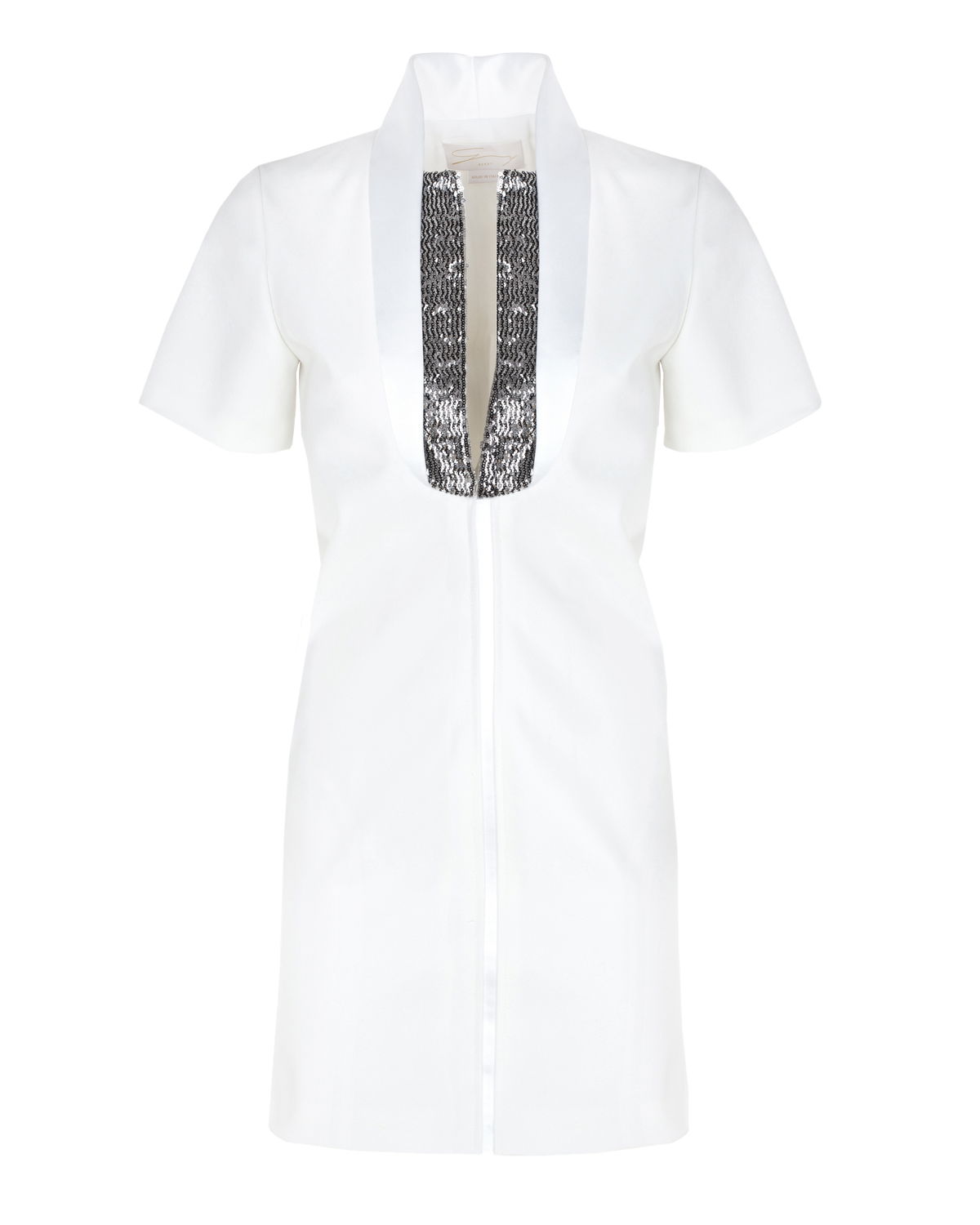 White minidress with sequined neckline | Sale, -50% | Genny