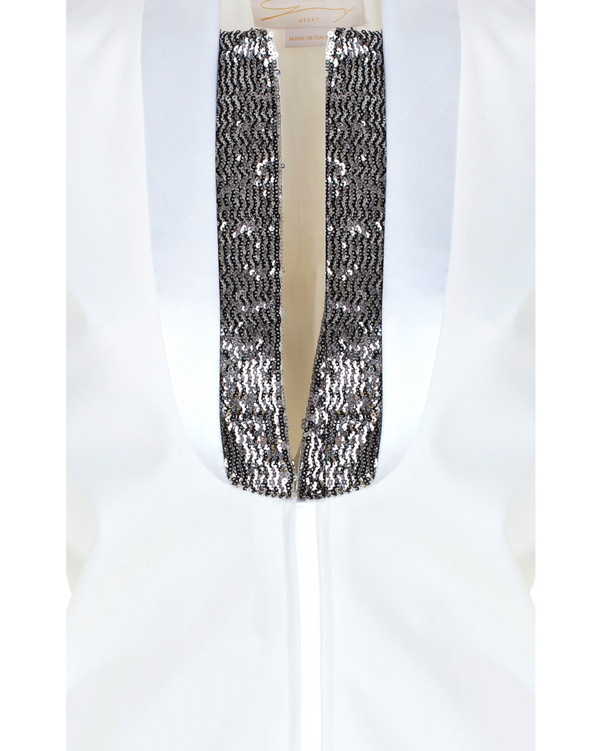 White minidress with sequined neckline | Sale, -50% | Genny