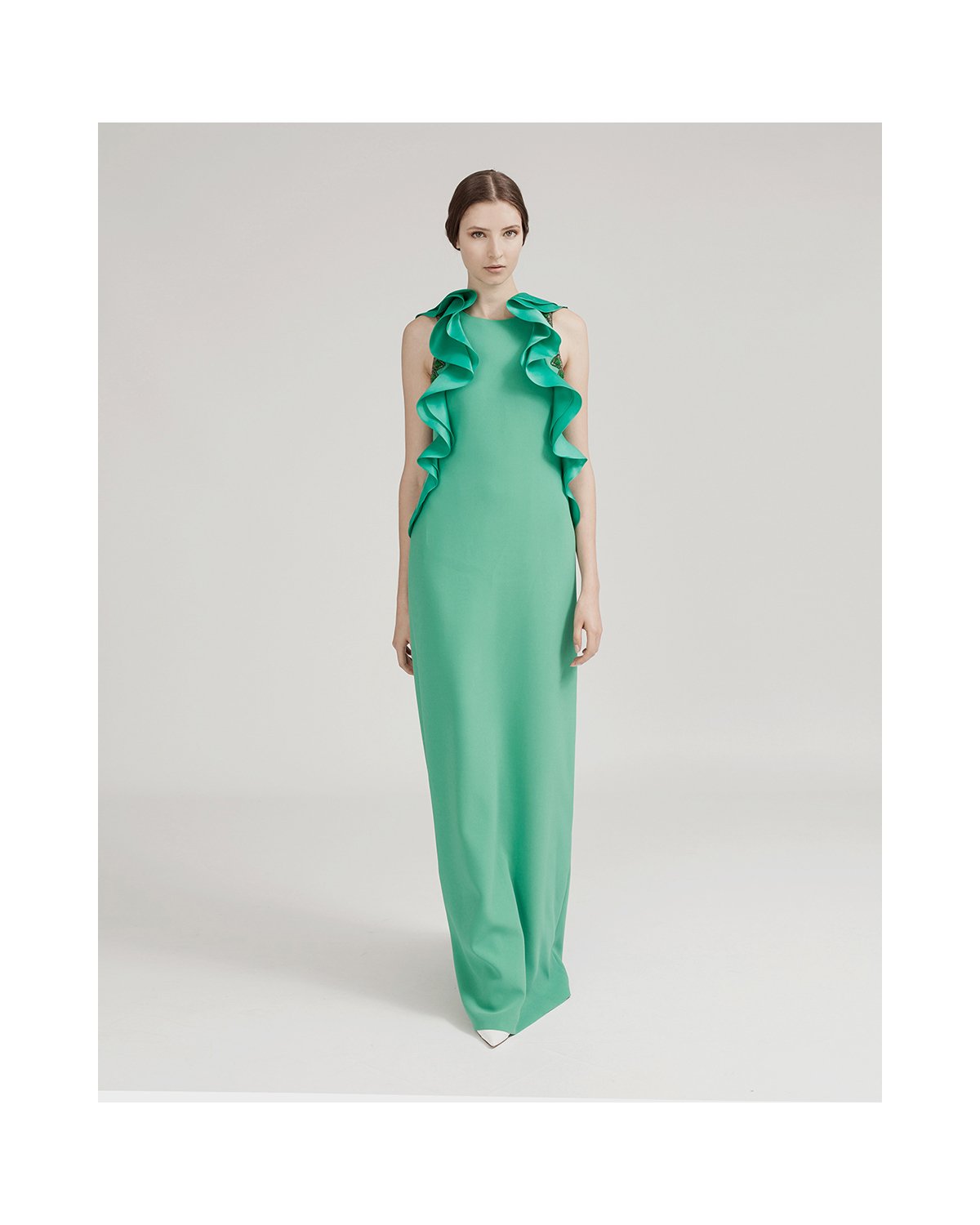 Green Sleeveless ruched maxidress | Temporary Flash Sale | Genny