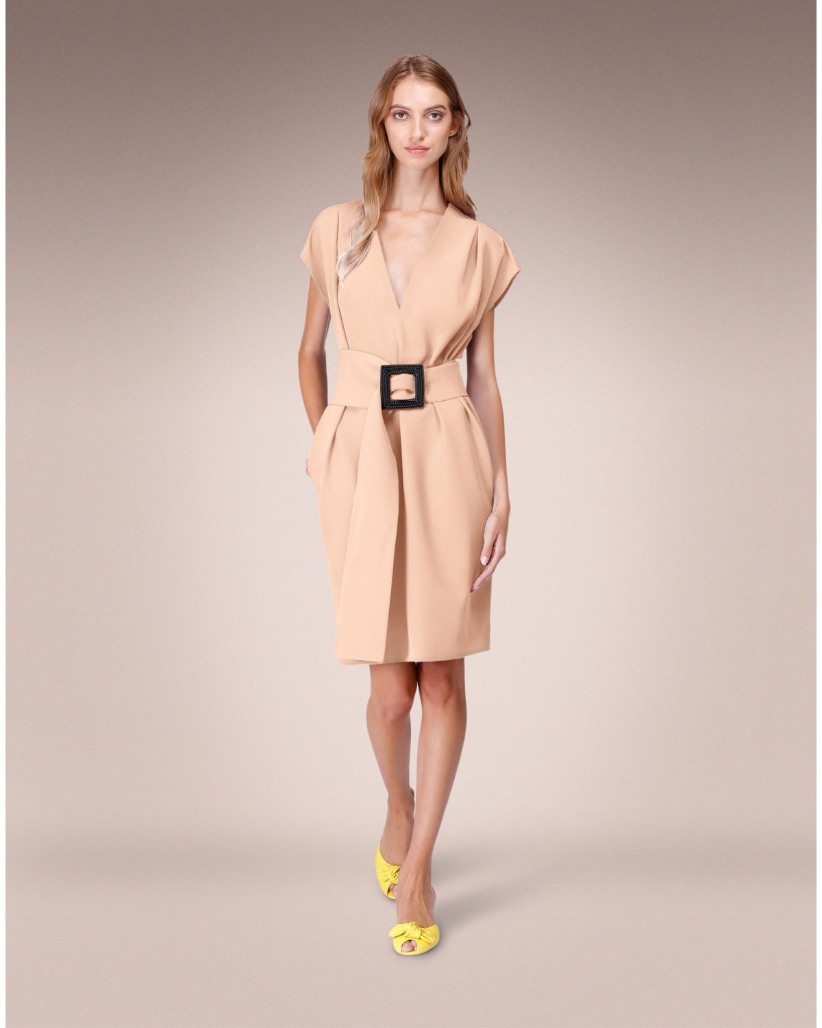 Oversized belted pink dress | -30% | Genny