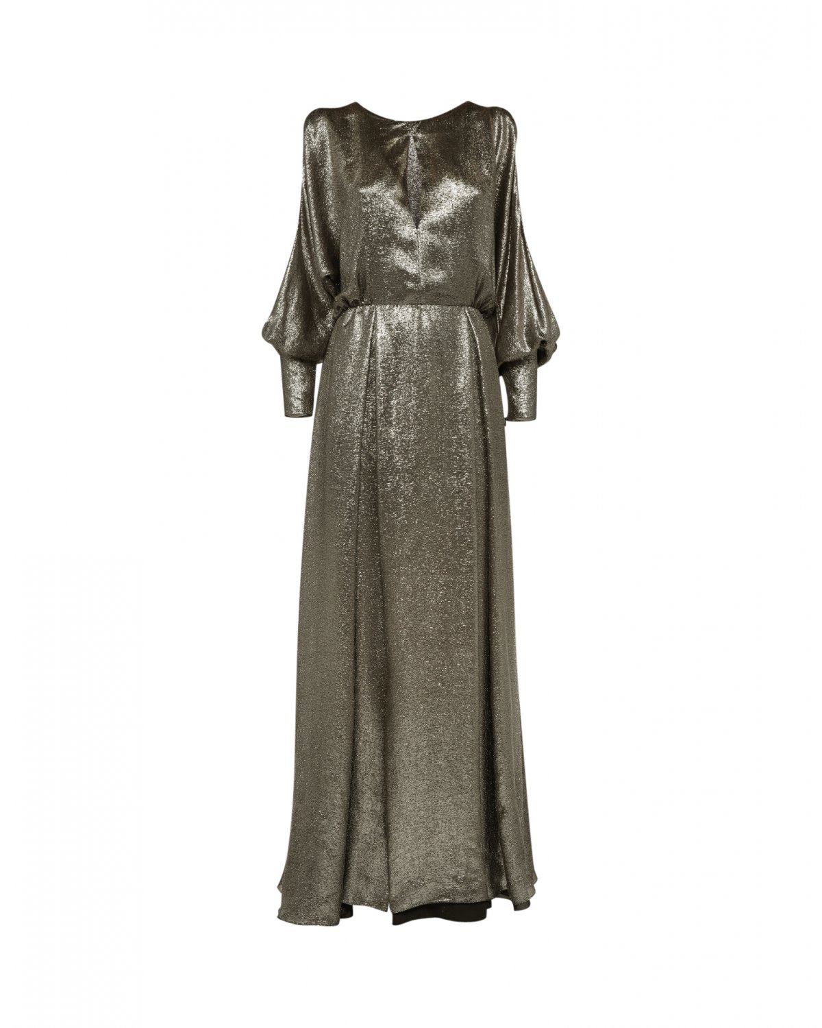 Long-sleeved lamé dress with side split | Sale, -50% | Genny