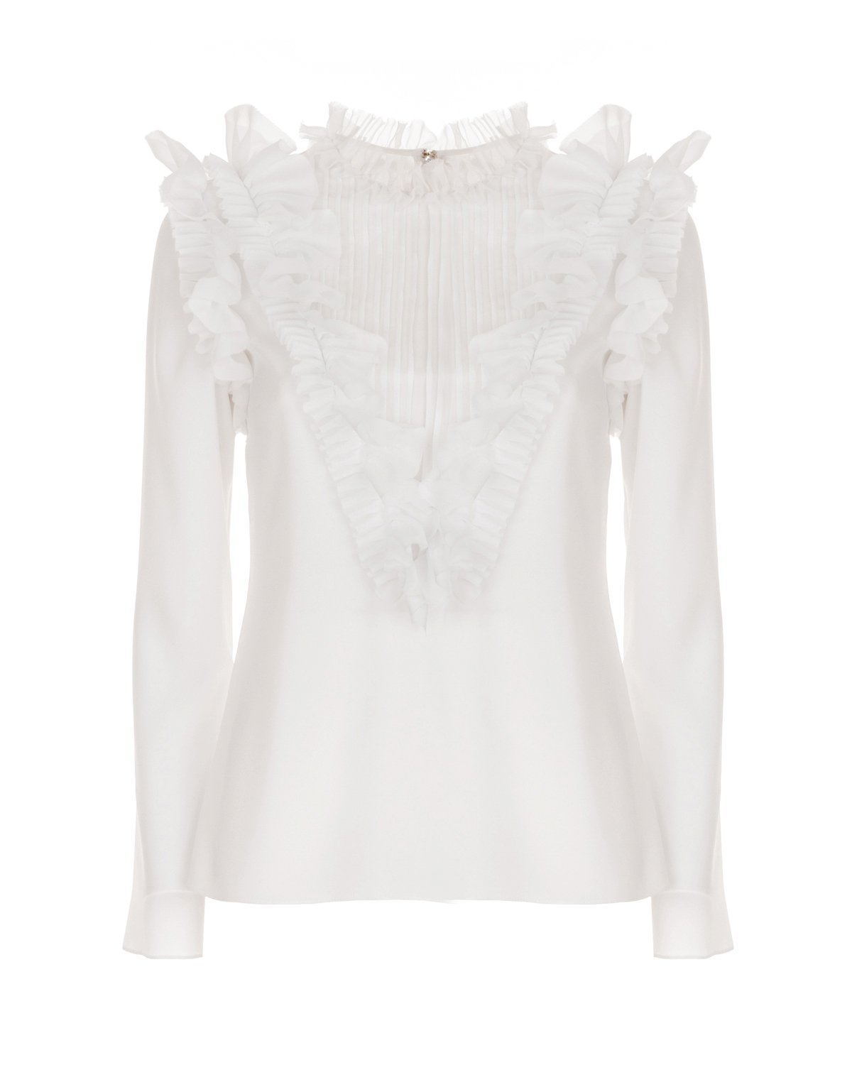 Blusa bianca con rouches | Saldi, -50% | Genny
