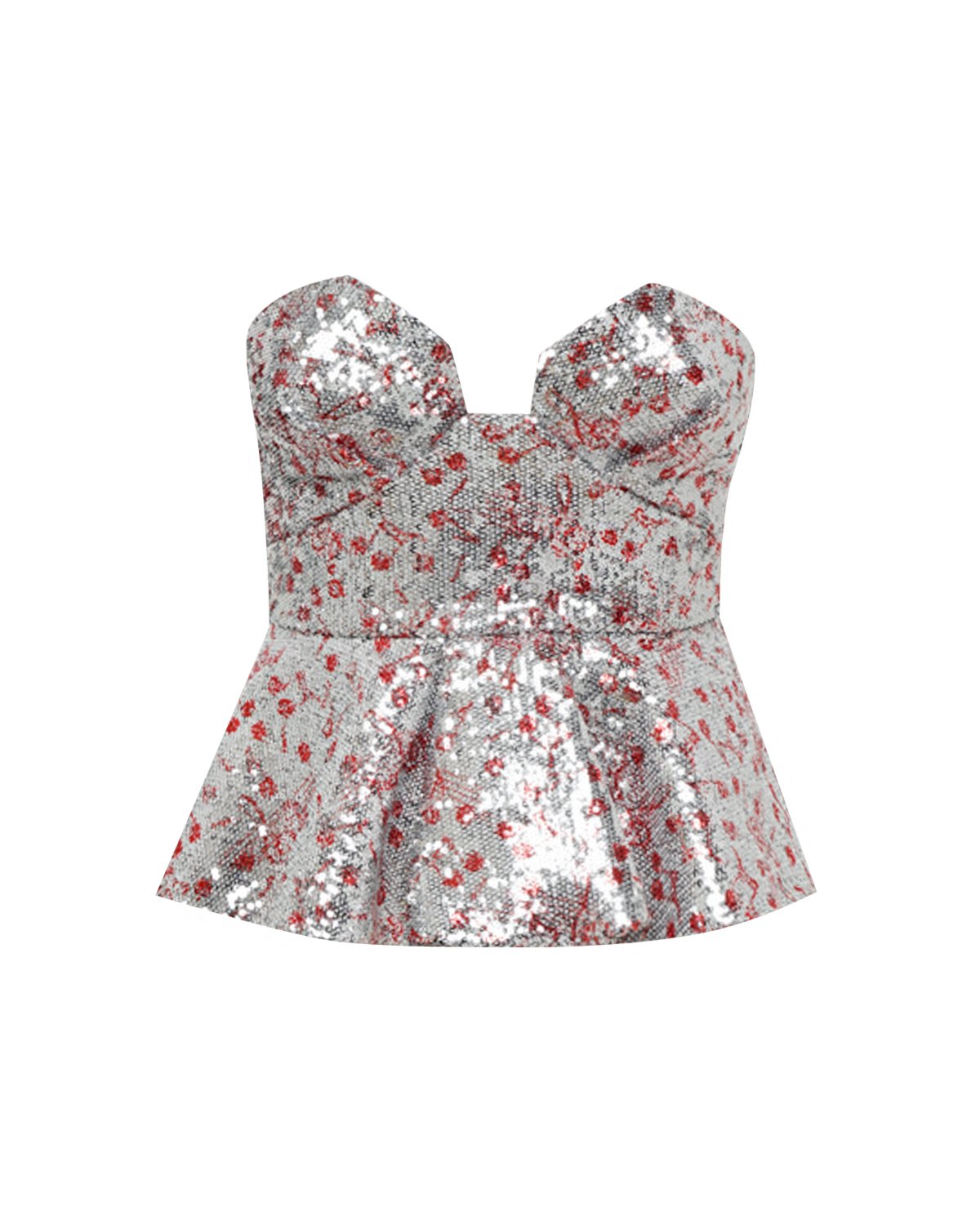 Peplum sequined bustier top | Temporary Flash Sale | Genny