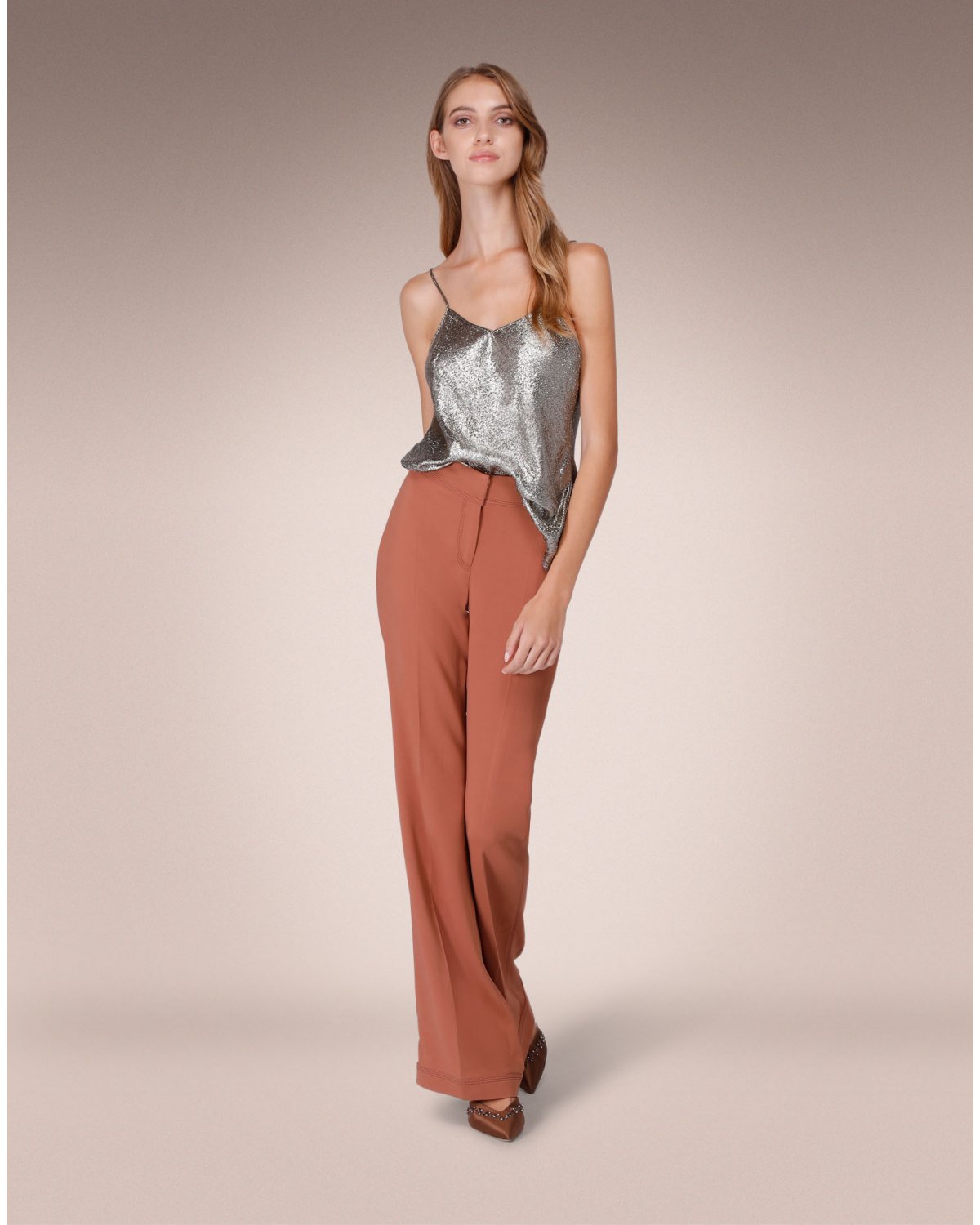 Tight brown flared bottom pants | Sale, -30% | Genny