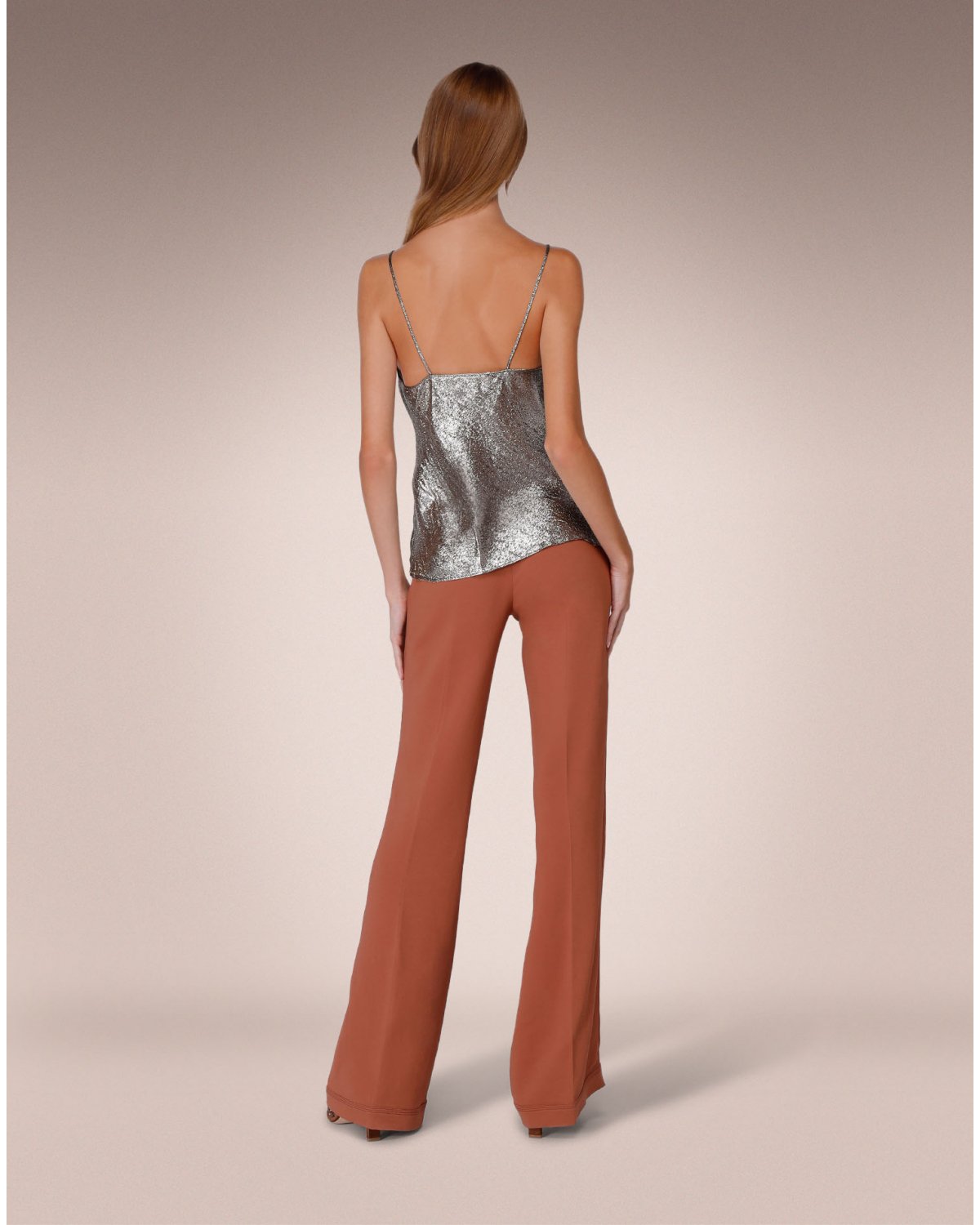 Lamé top with thin shoulder straps | Leisurewear, -30% | Genny