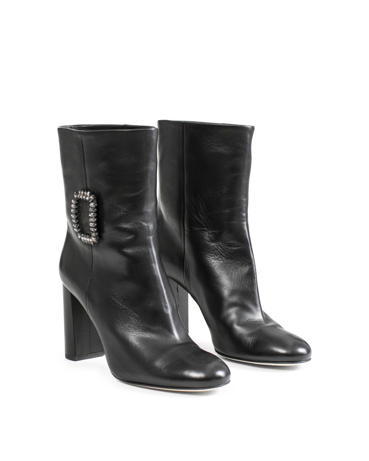 Black leather ankle boots with buckle | Sale, -40% | Genny
