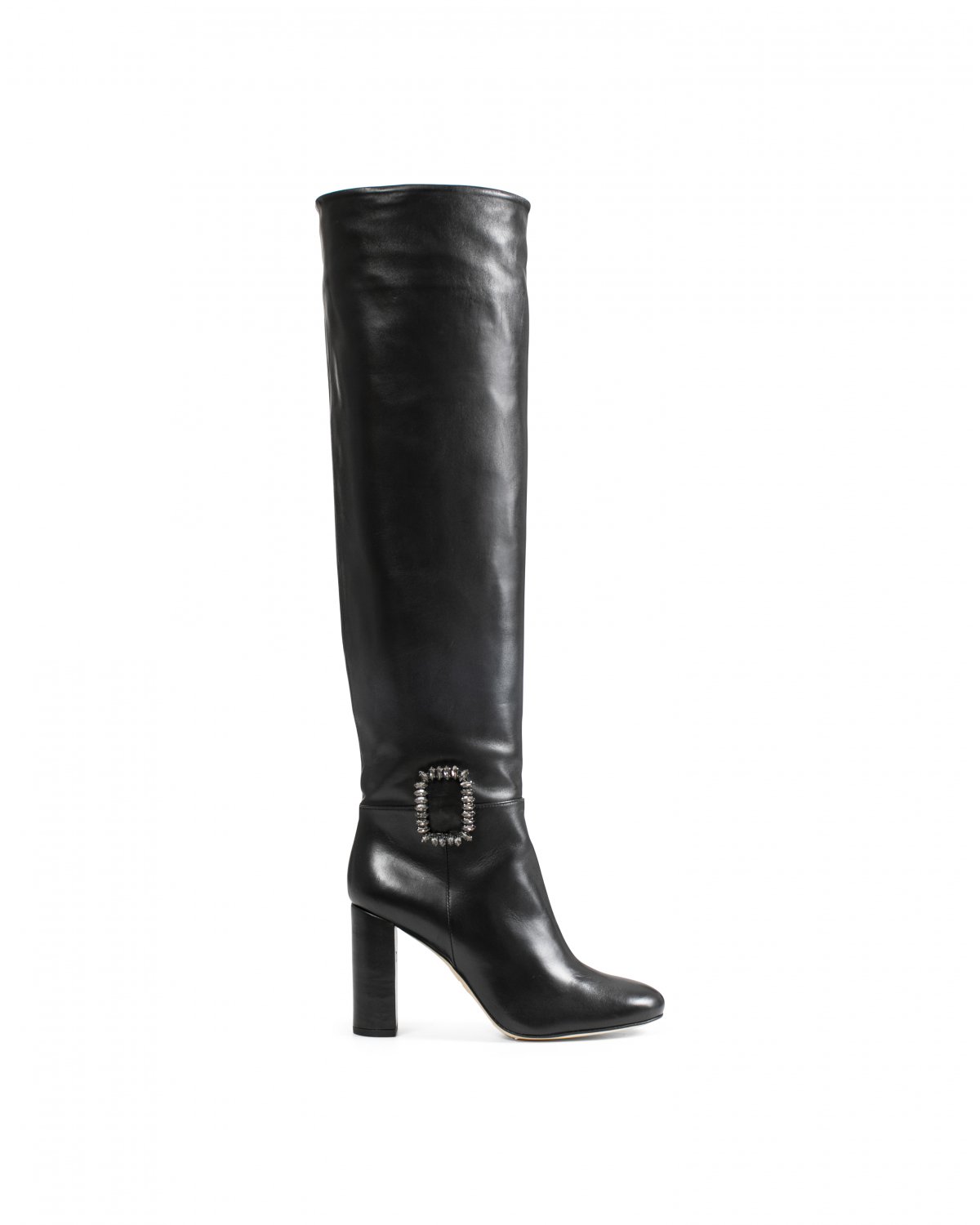 Black leather boot with buckle | Accessories, Sale, -40% | Genny