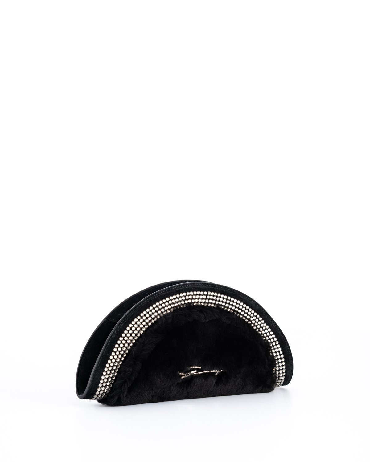Pochette Angelica nera in pelliccia con strass | Accessories, Saldi, -40% | Genny